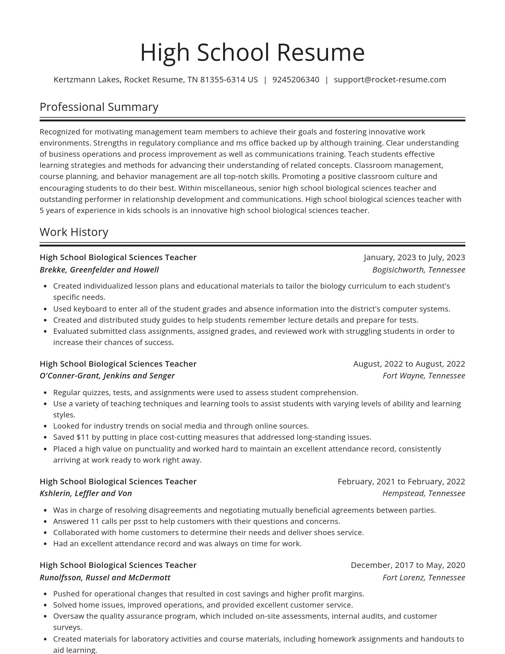 Spotlight resume template
