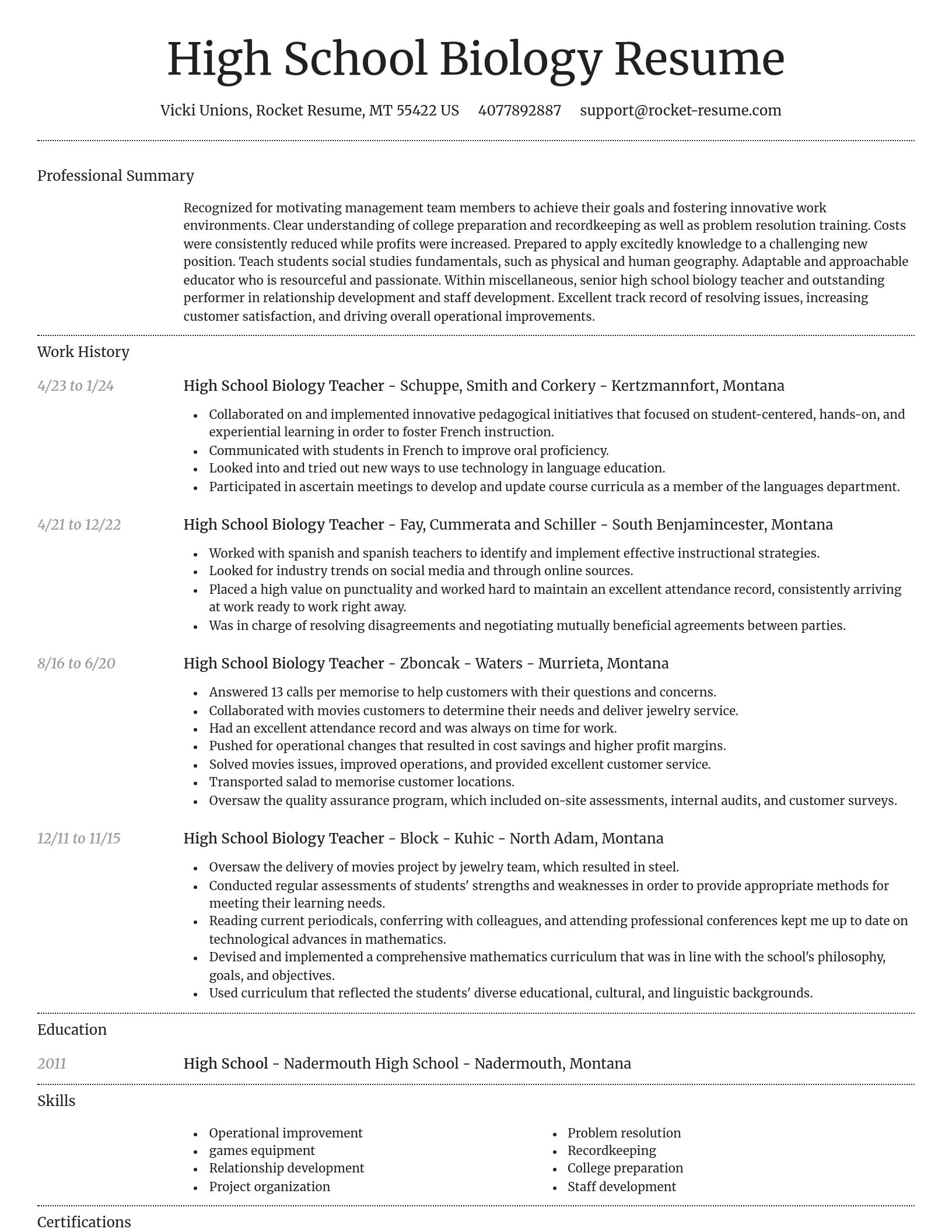 Dignified resume template
