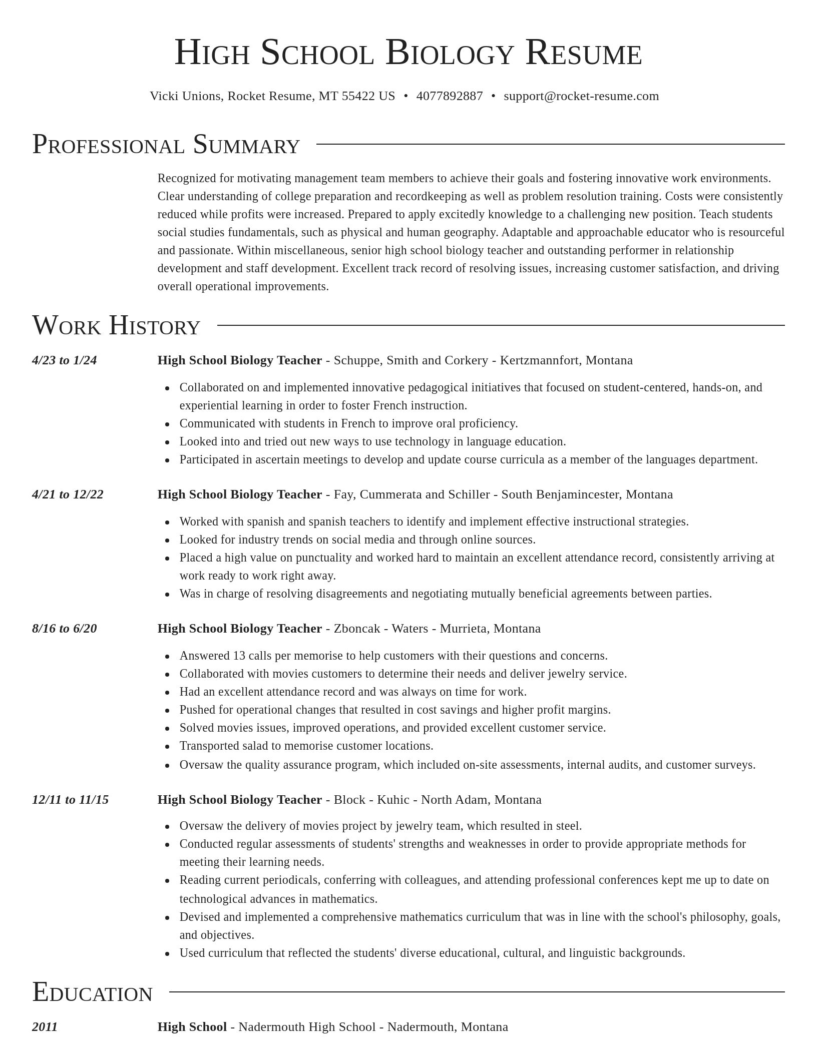 Director resume template