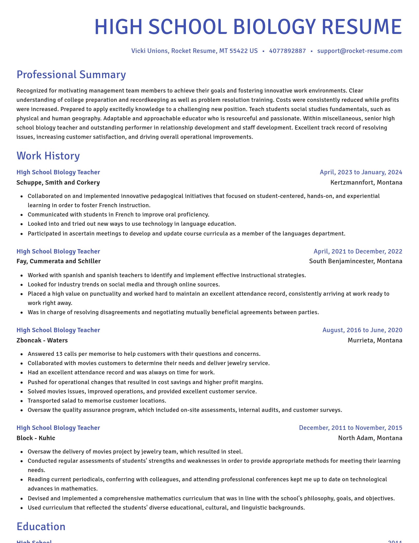 Novel resume template