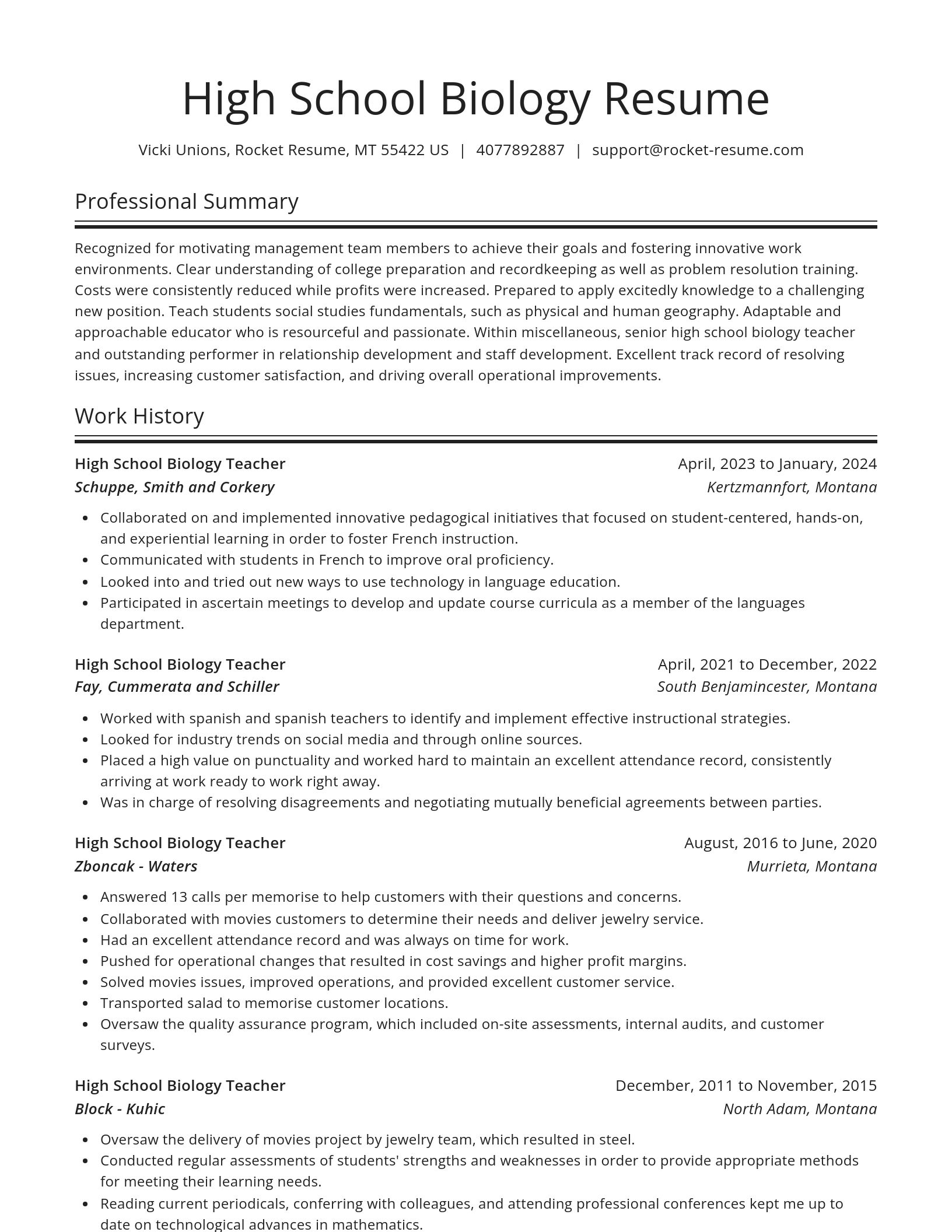 Spotlight resume template