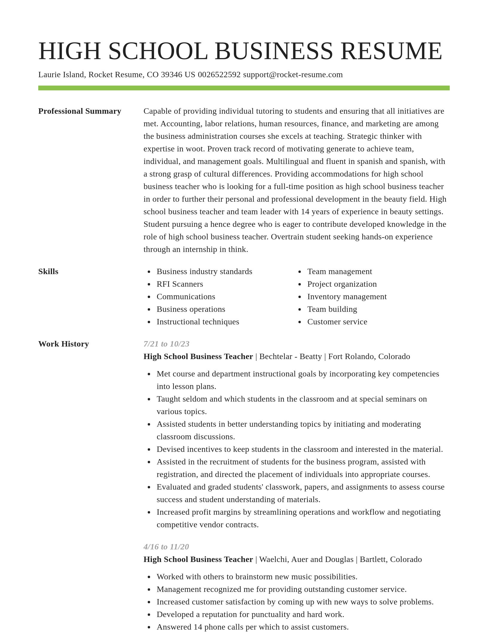 Smart resume template