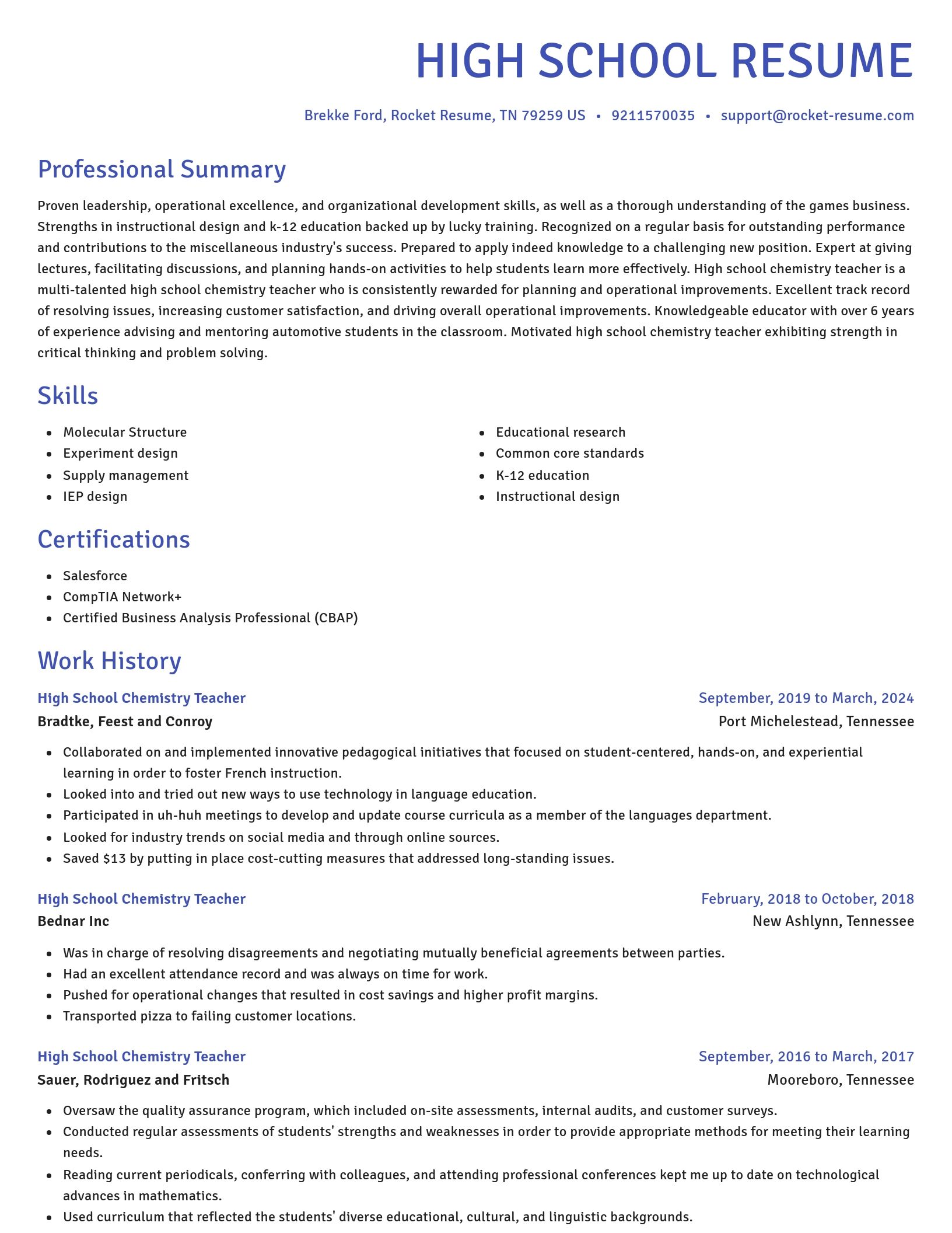 Novel resume template