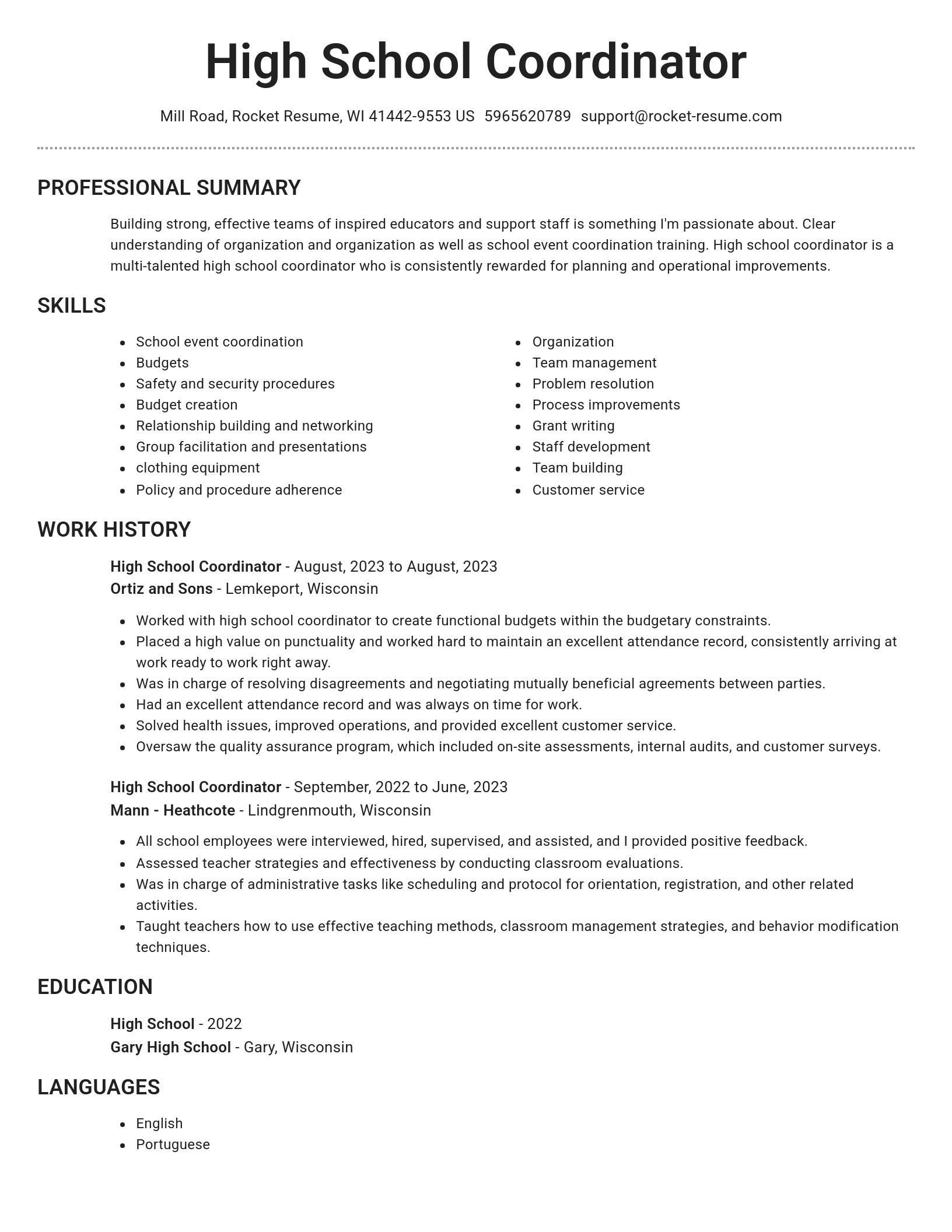 Brilliant resume template