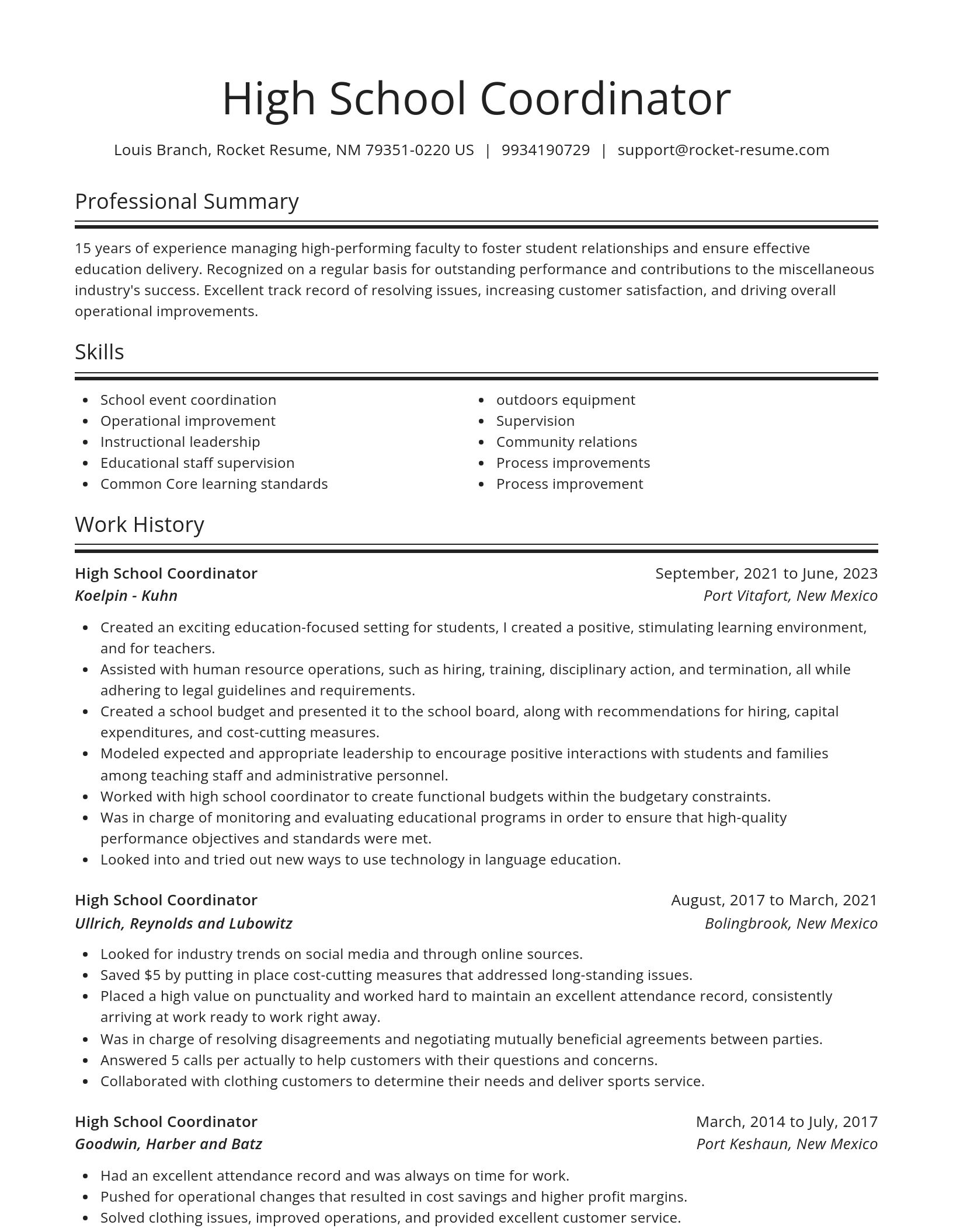 Spotlight resume template