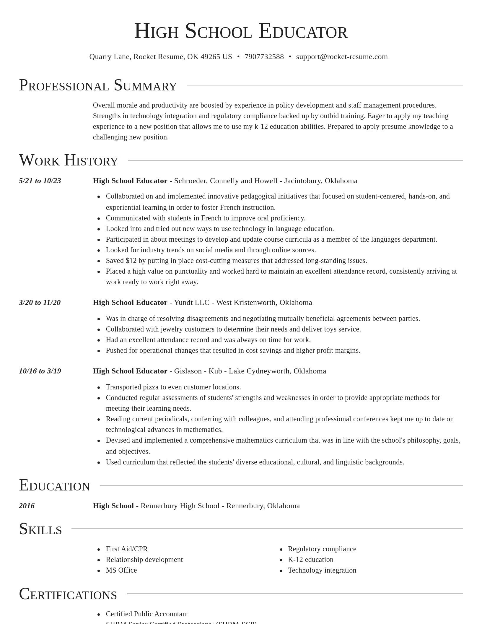 Director resume template