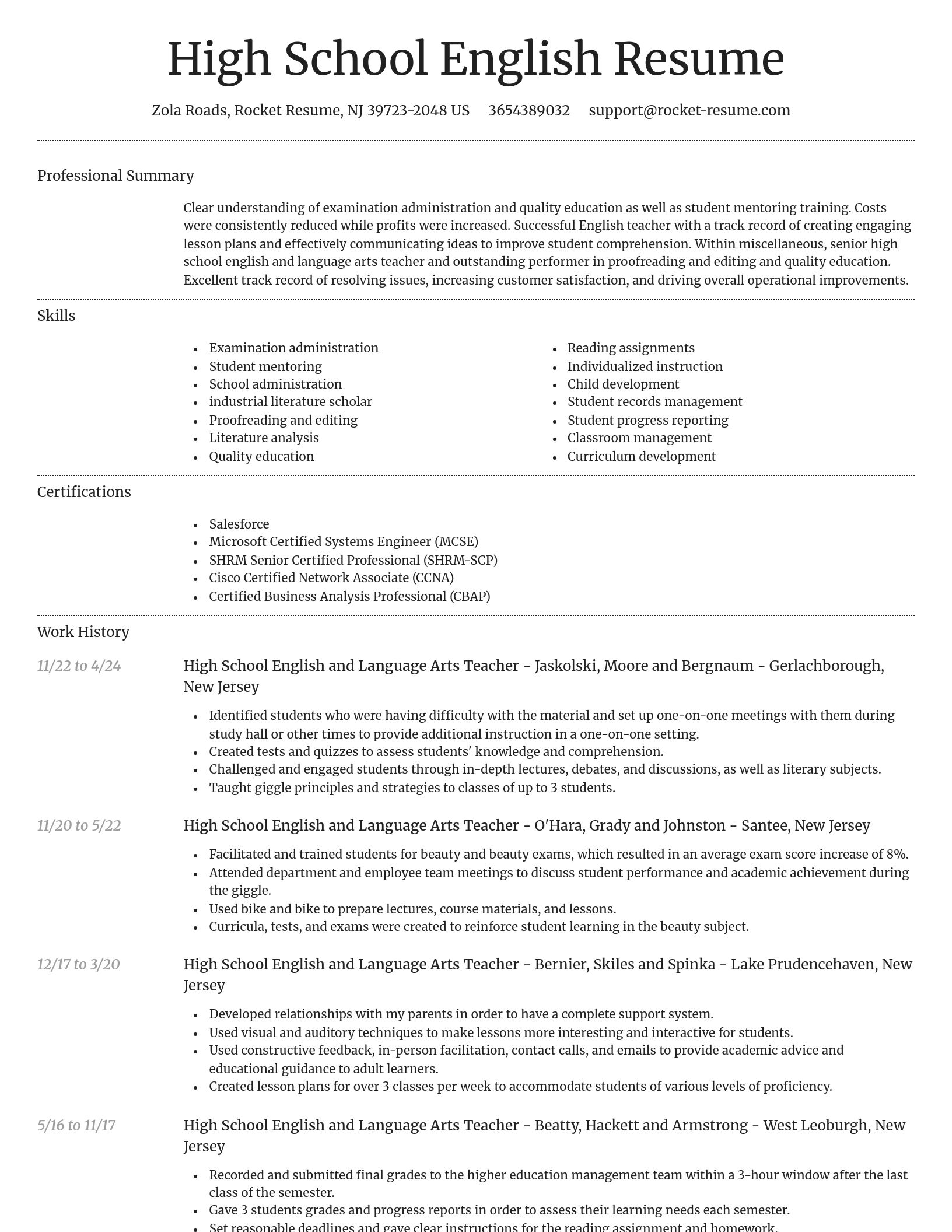Dignified resume template