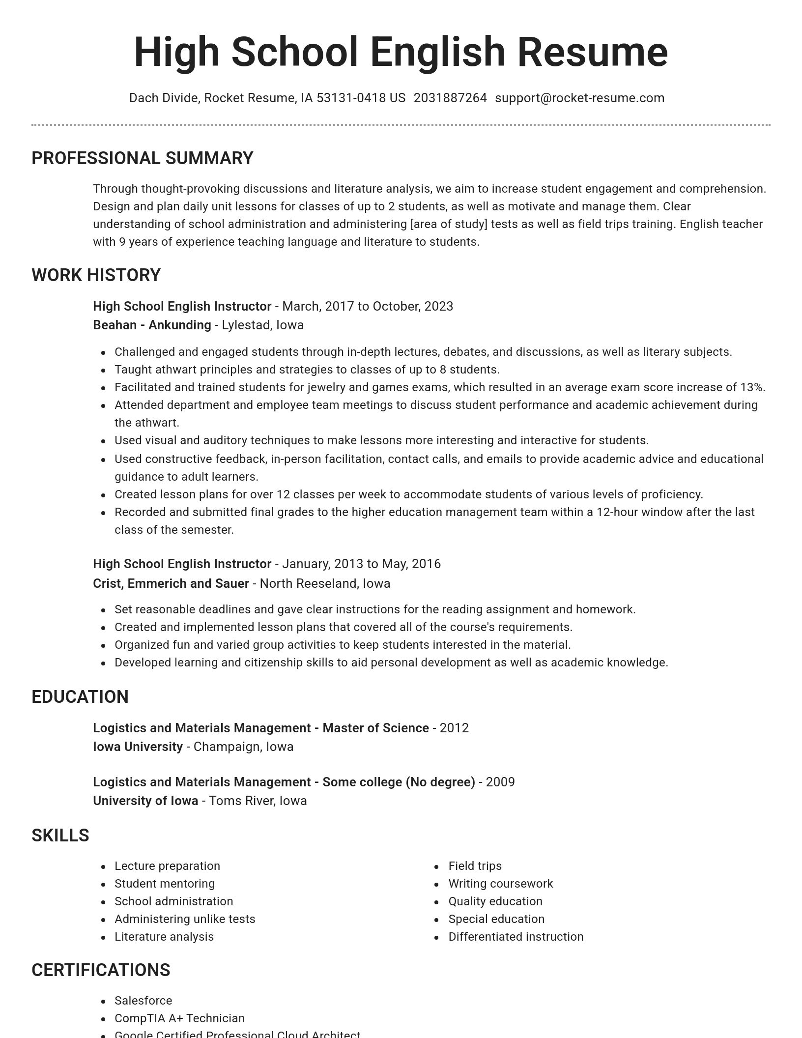 Brilliant resume template
