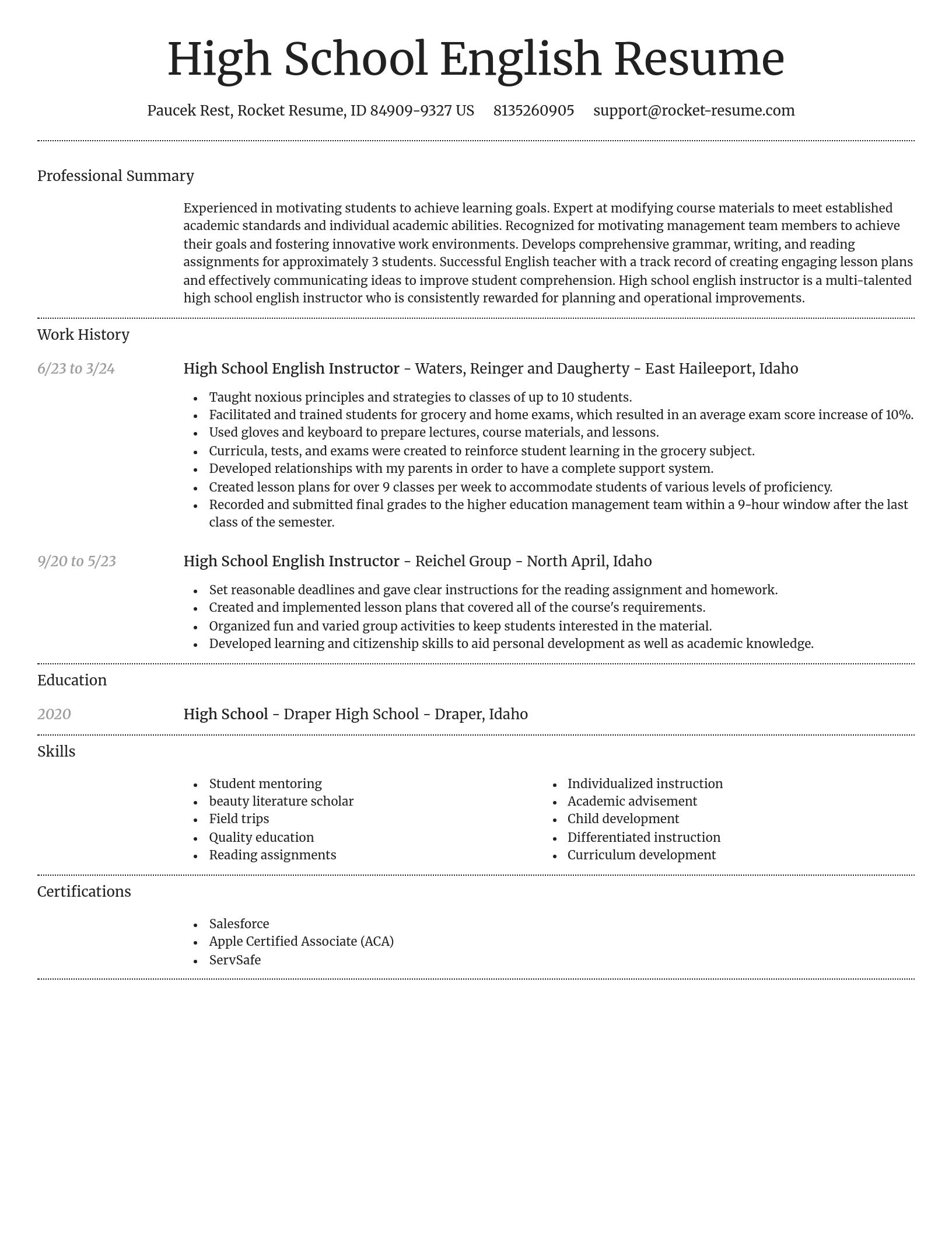 Dignified resume template