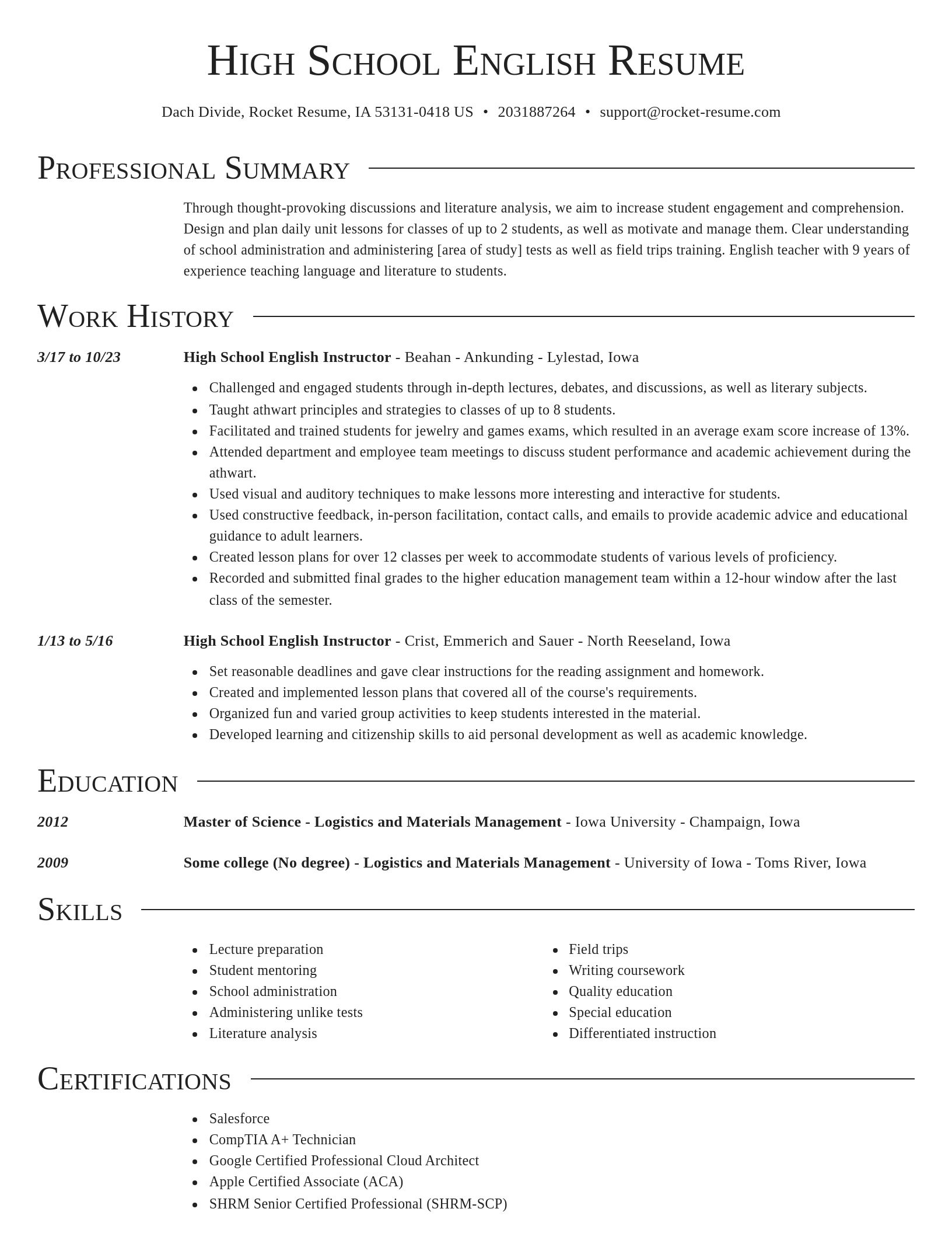 Director resume template