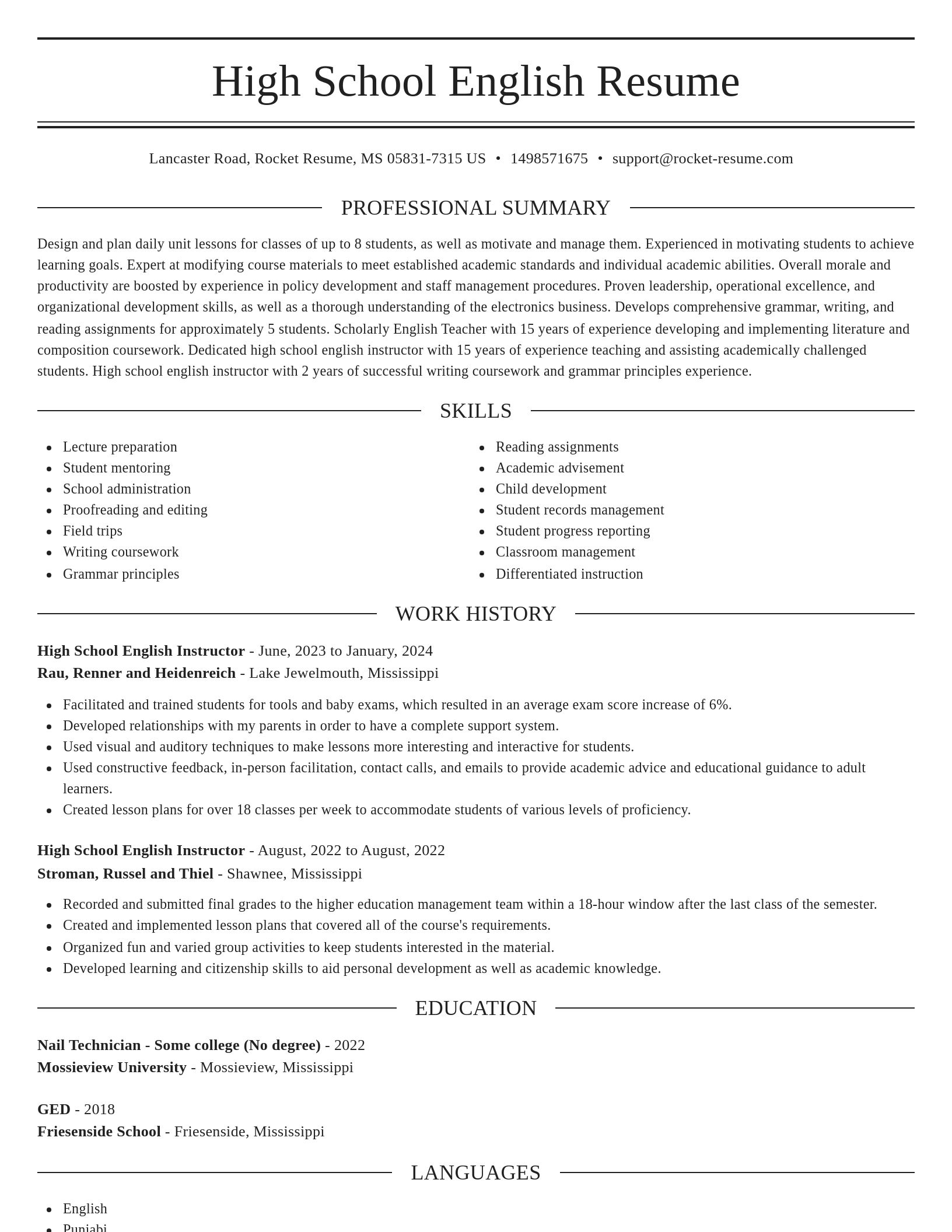 Elegant resume template