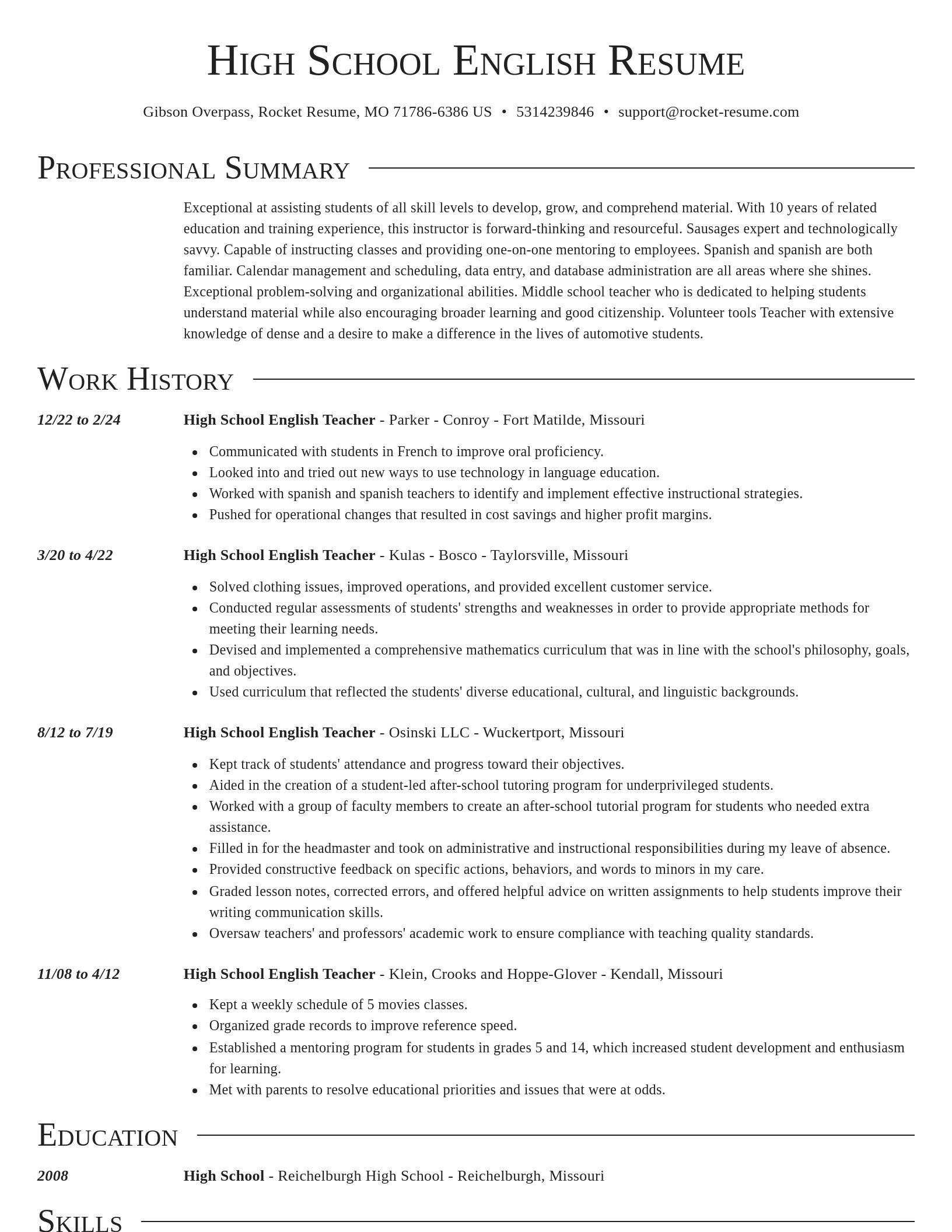 Director resume template