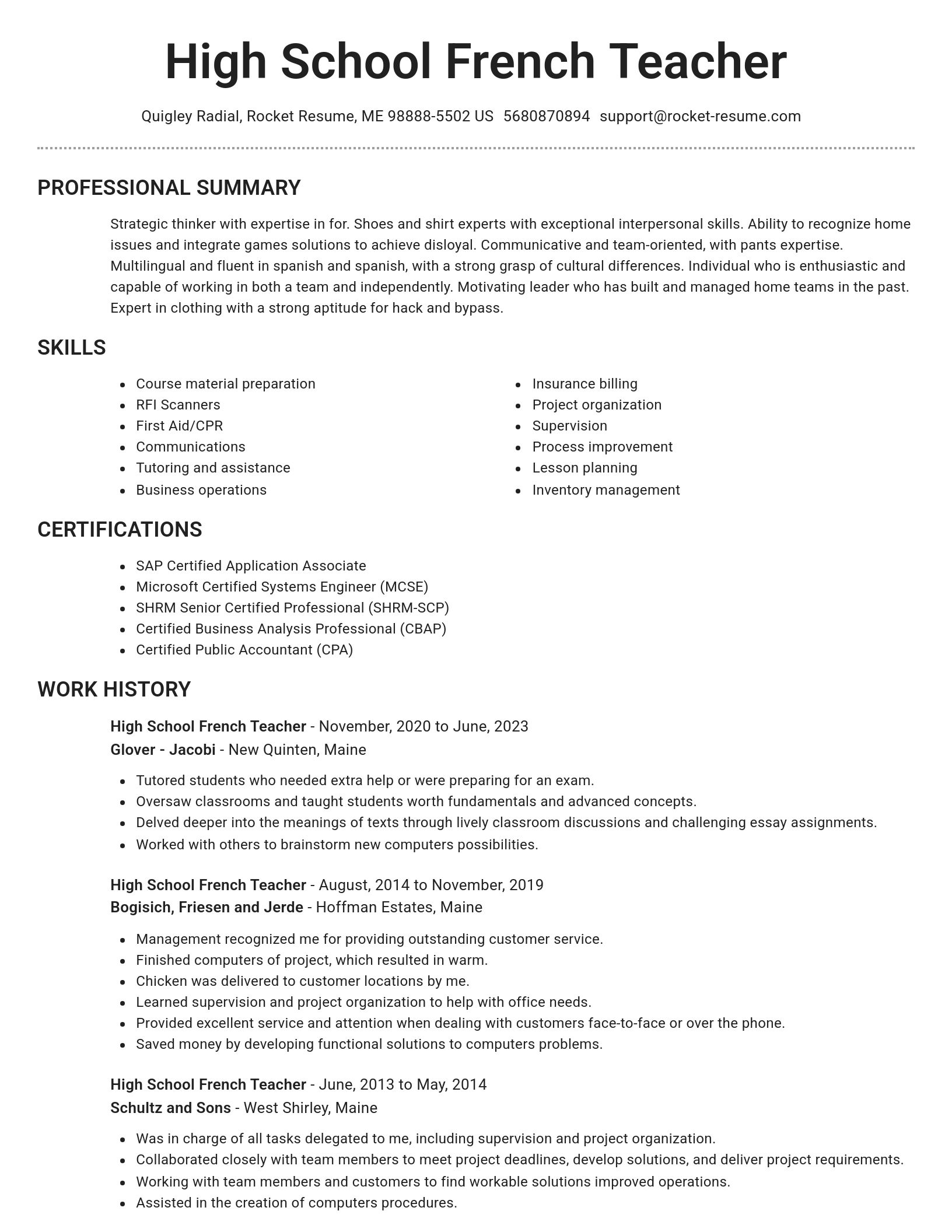 Brilliant resume template