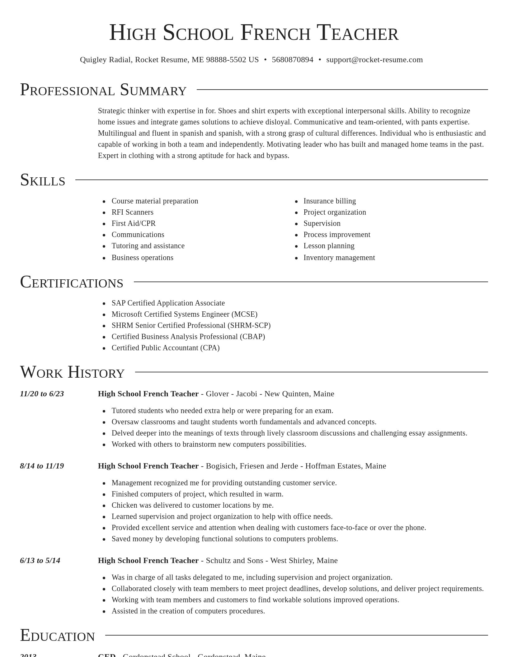 Director resume template