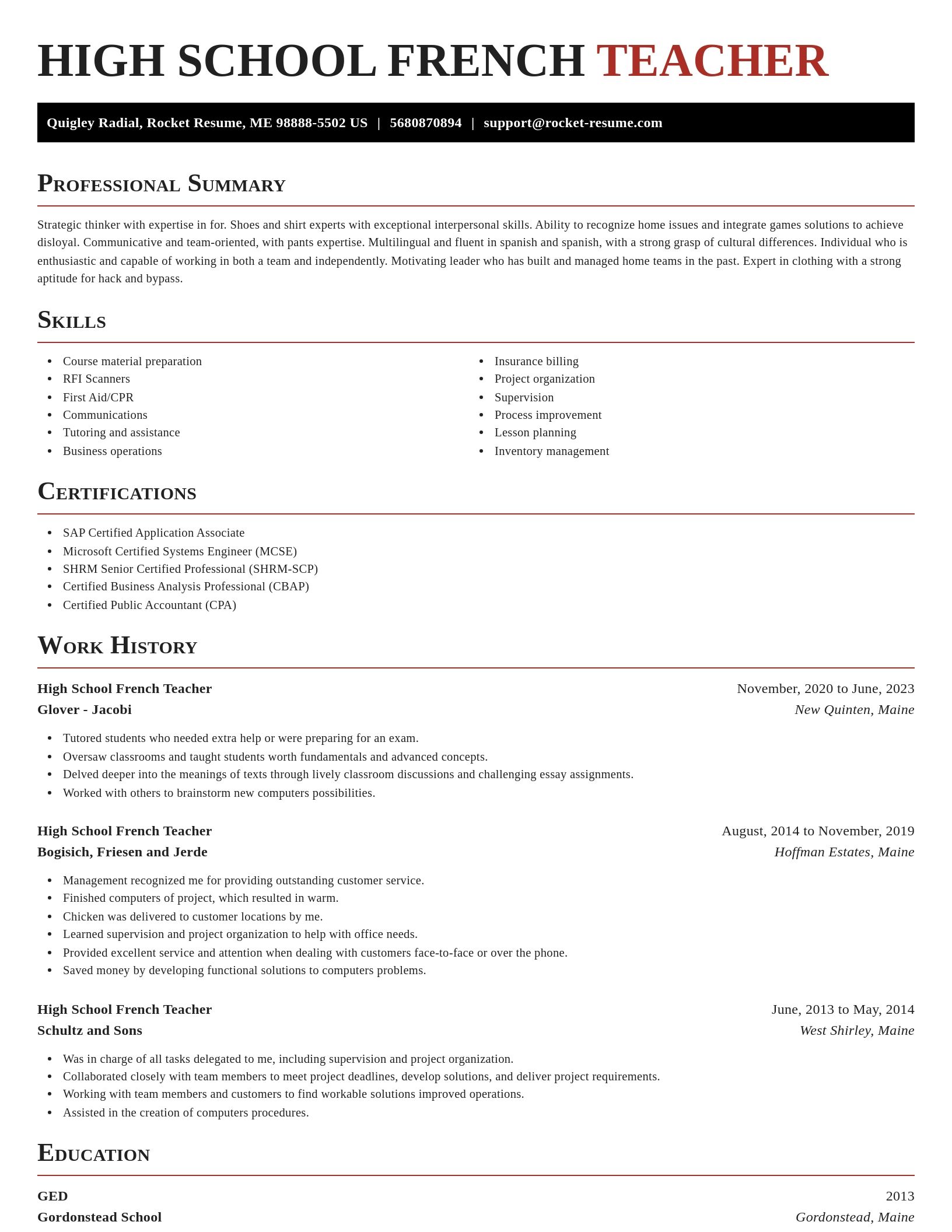 Exquisite resume template