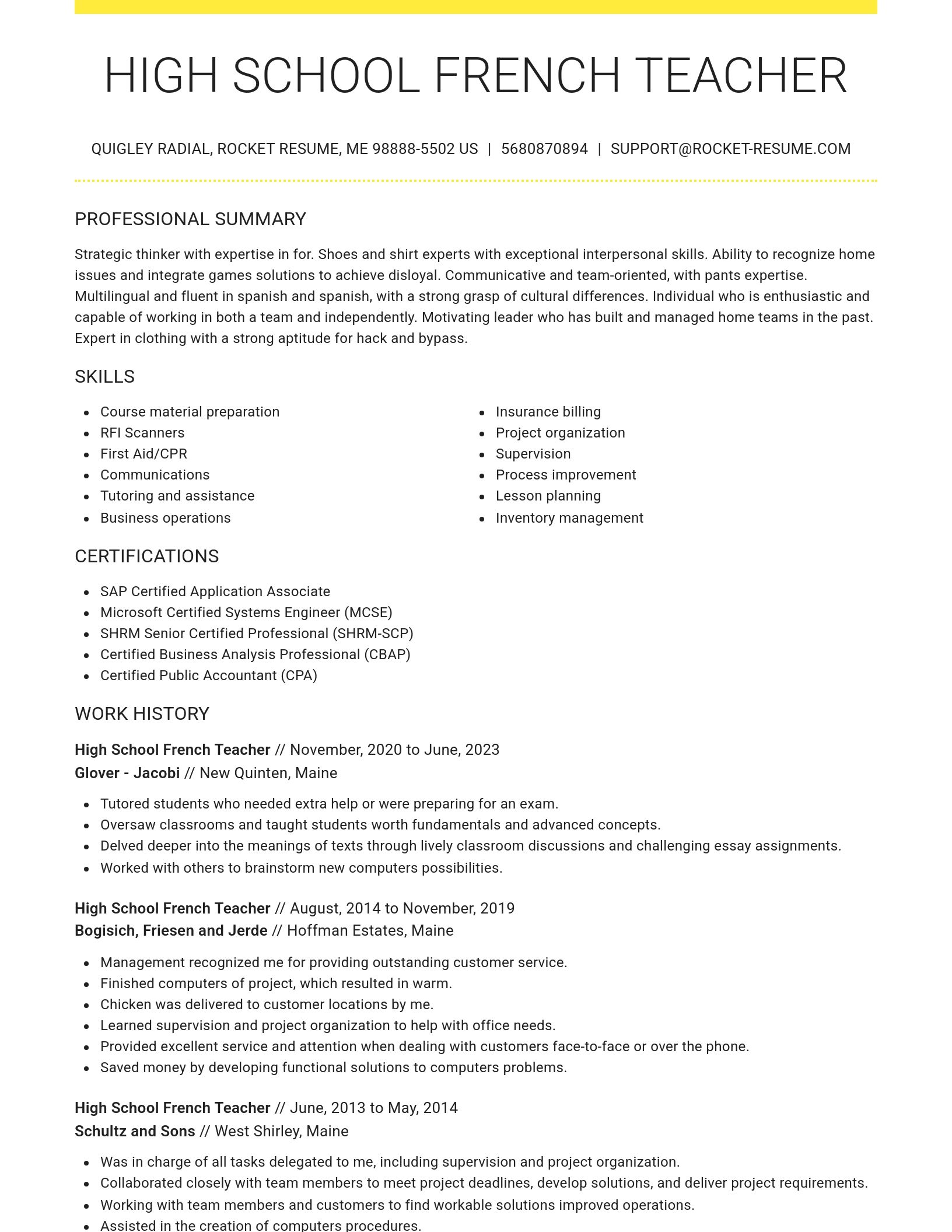 Grand resume template