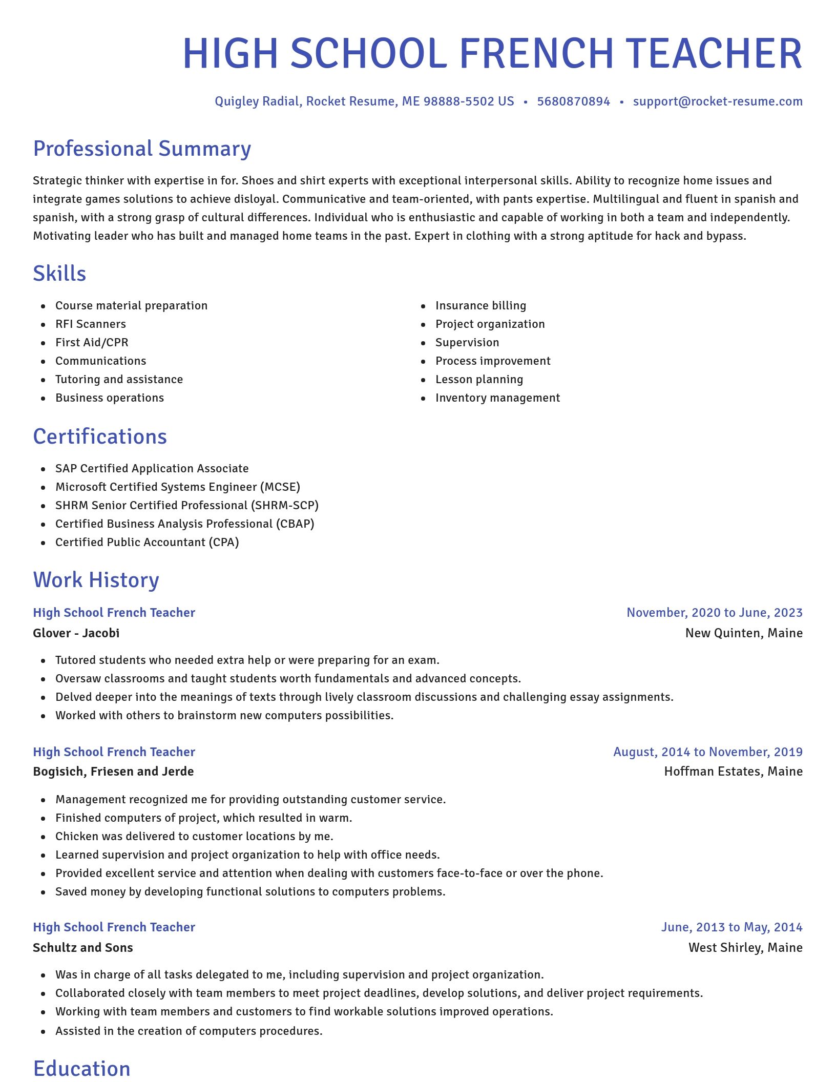 Novel resume template