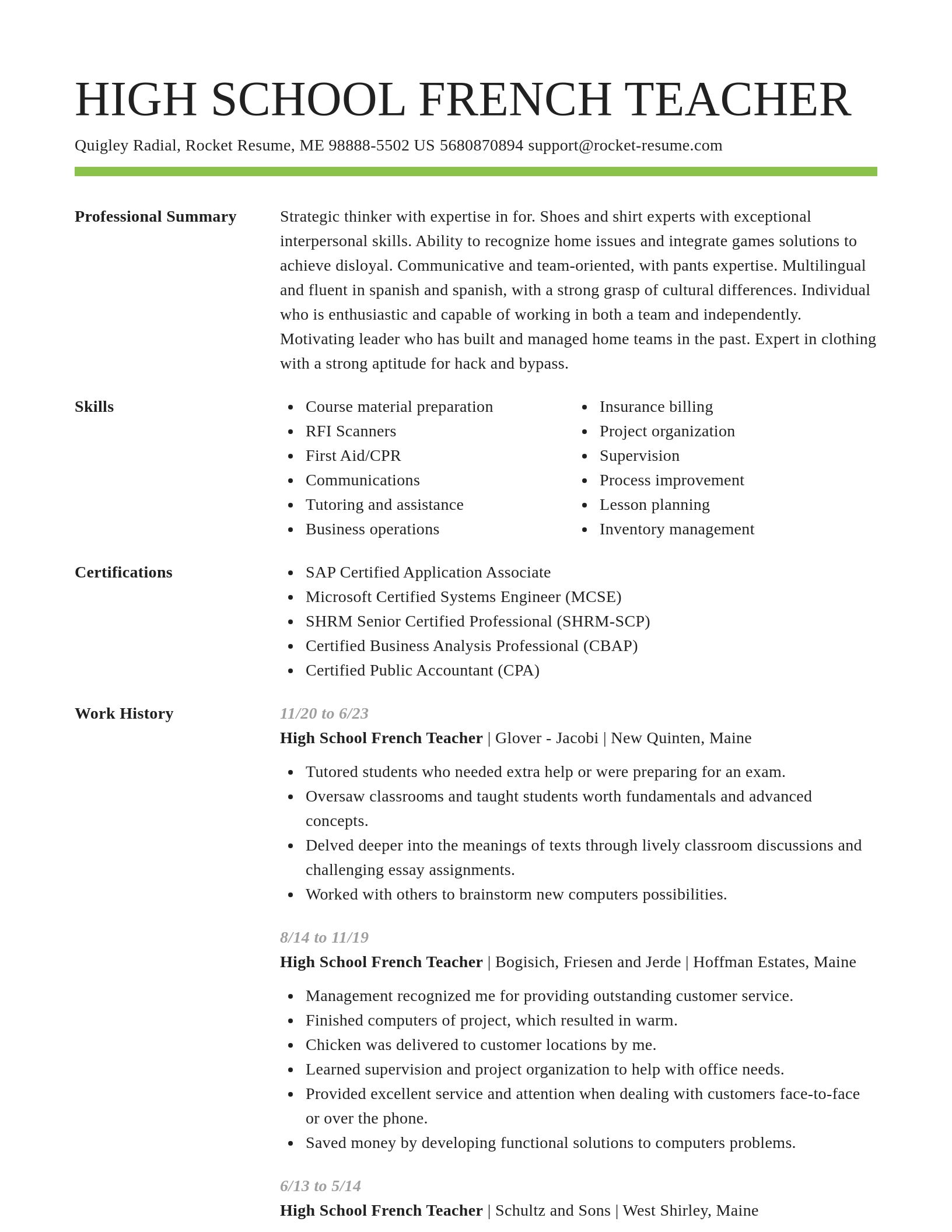 Smart resume template