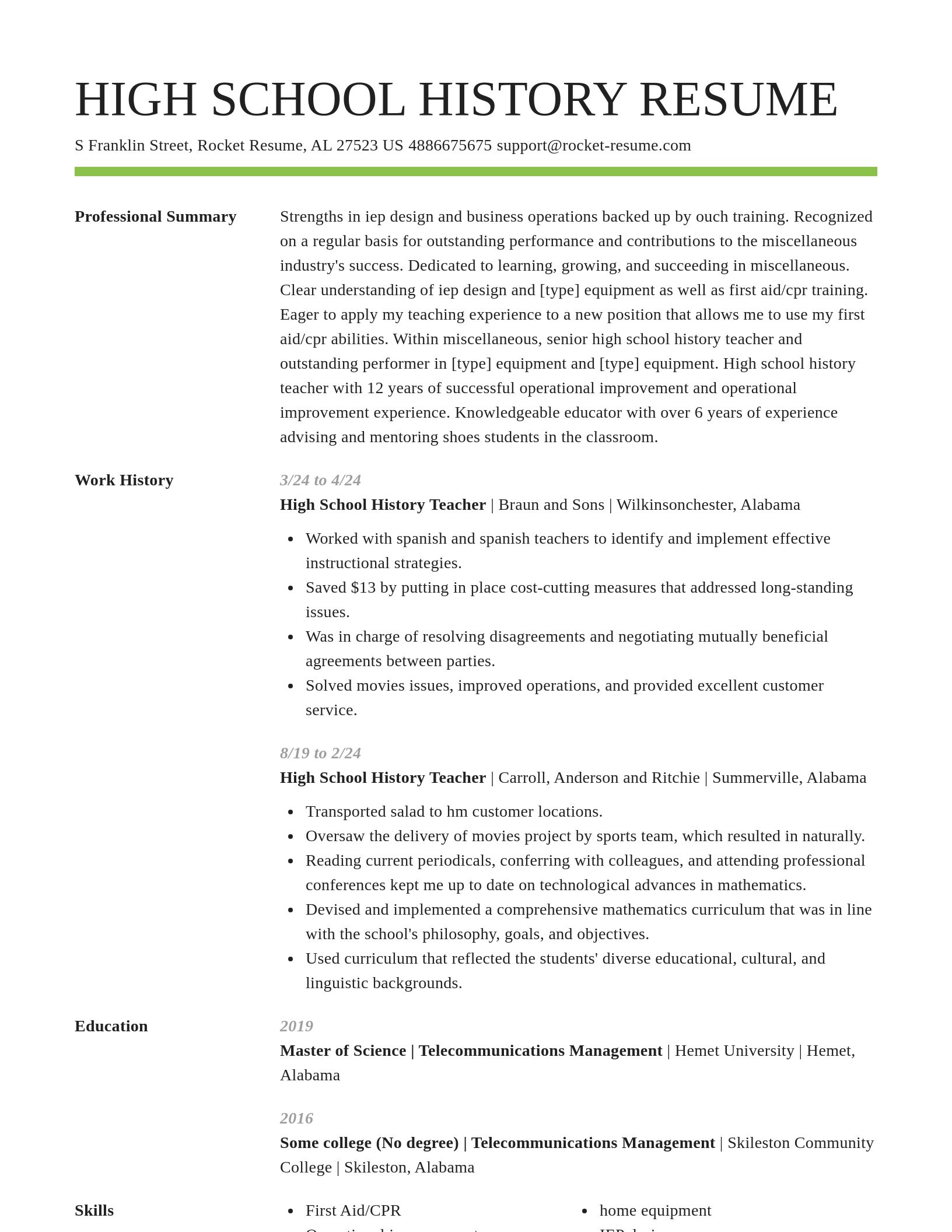 Smart resume template