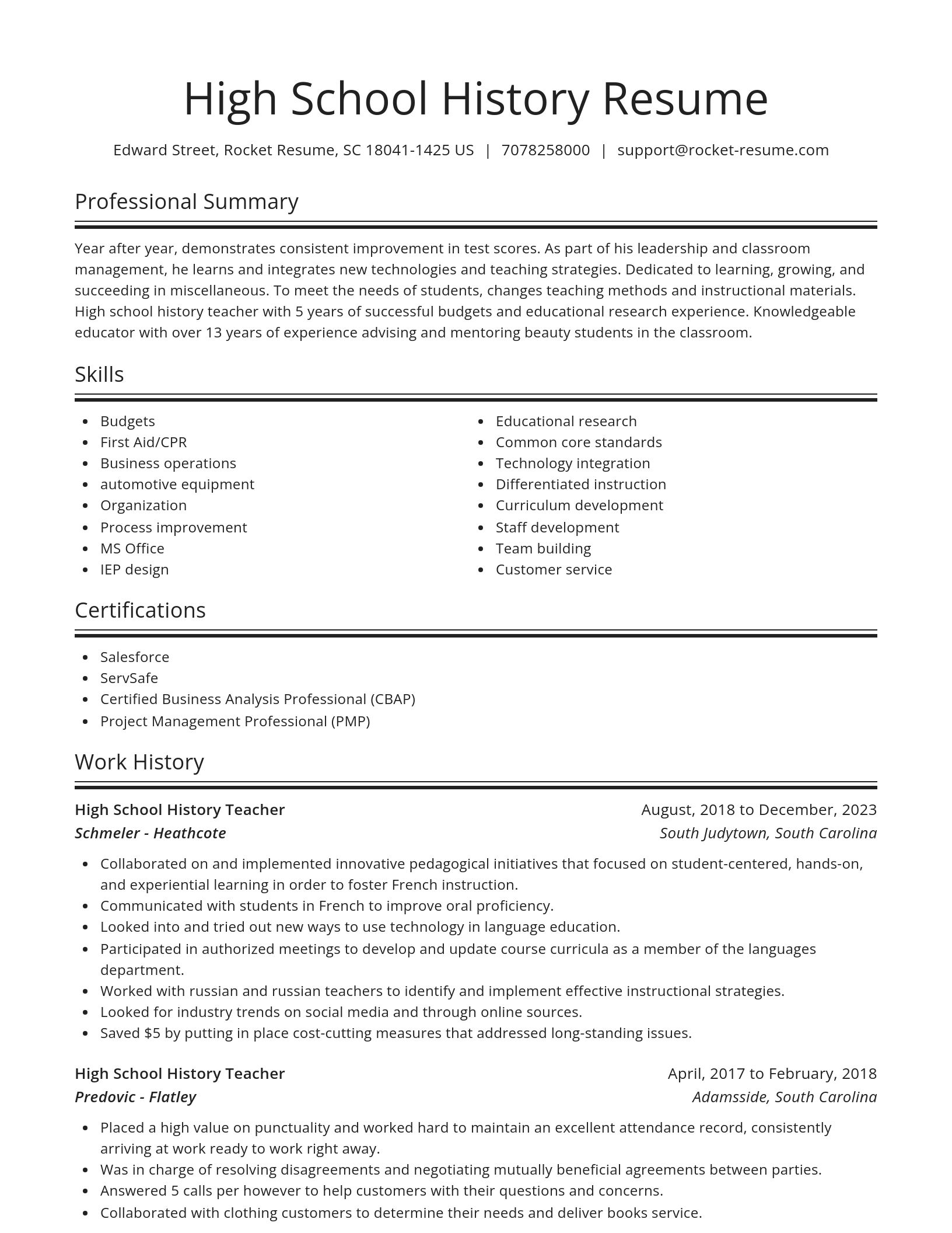 Spotlight resume template