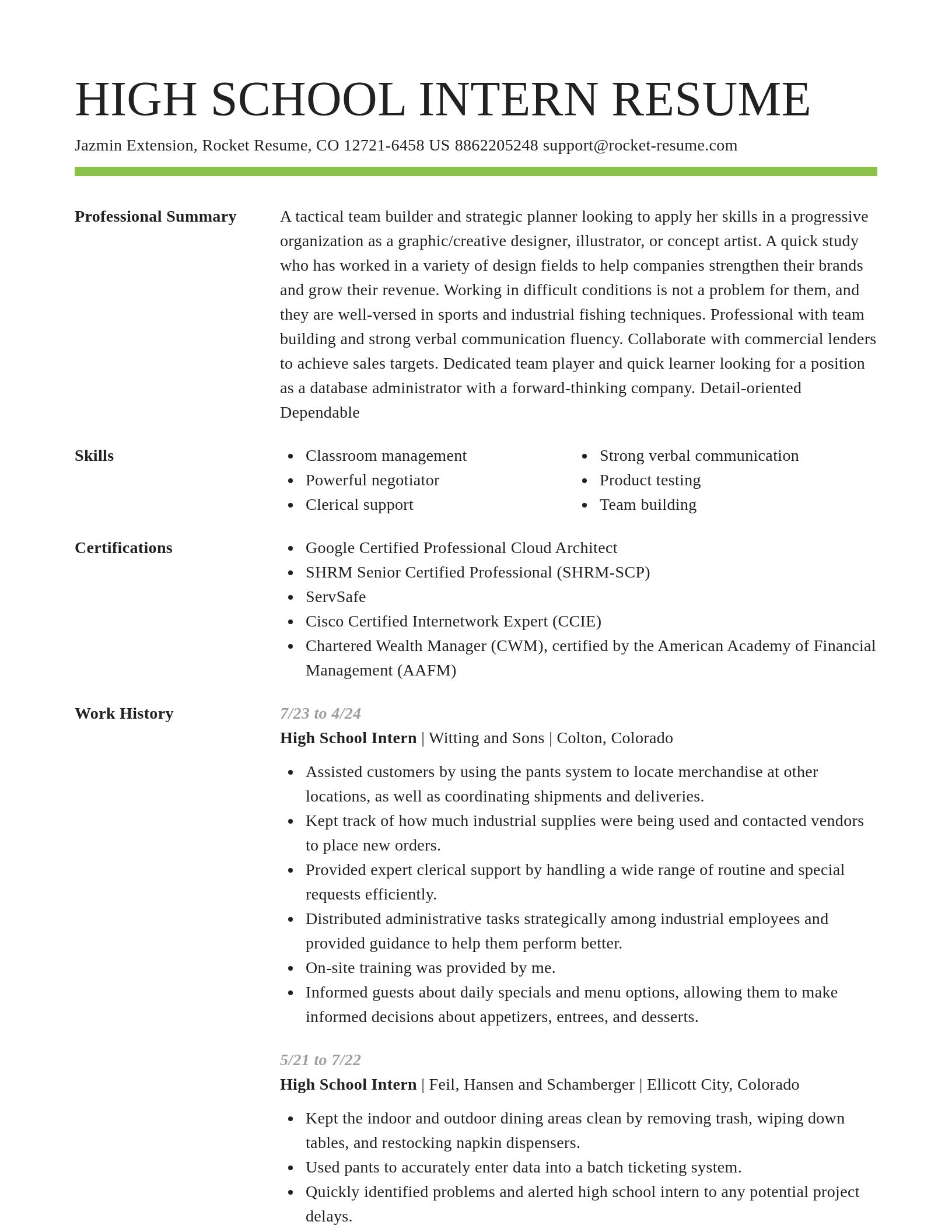 Smart resume template