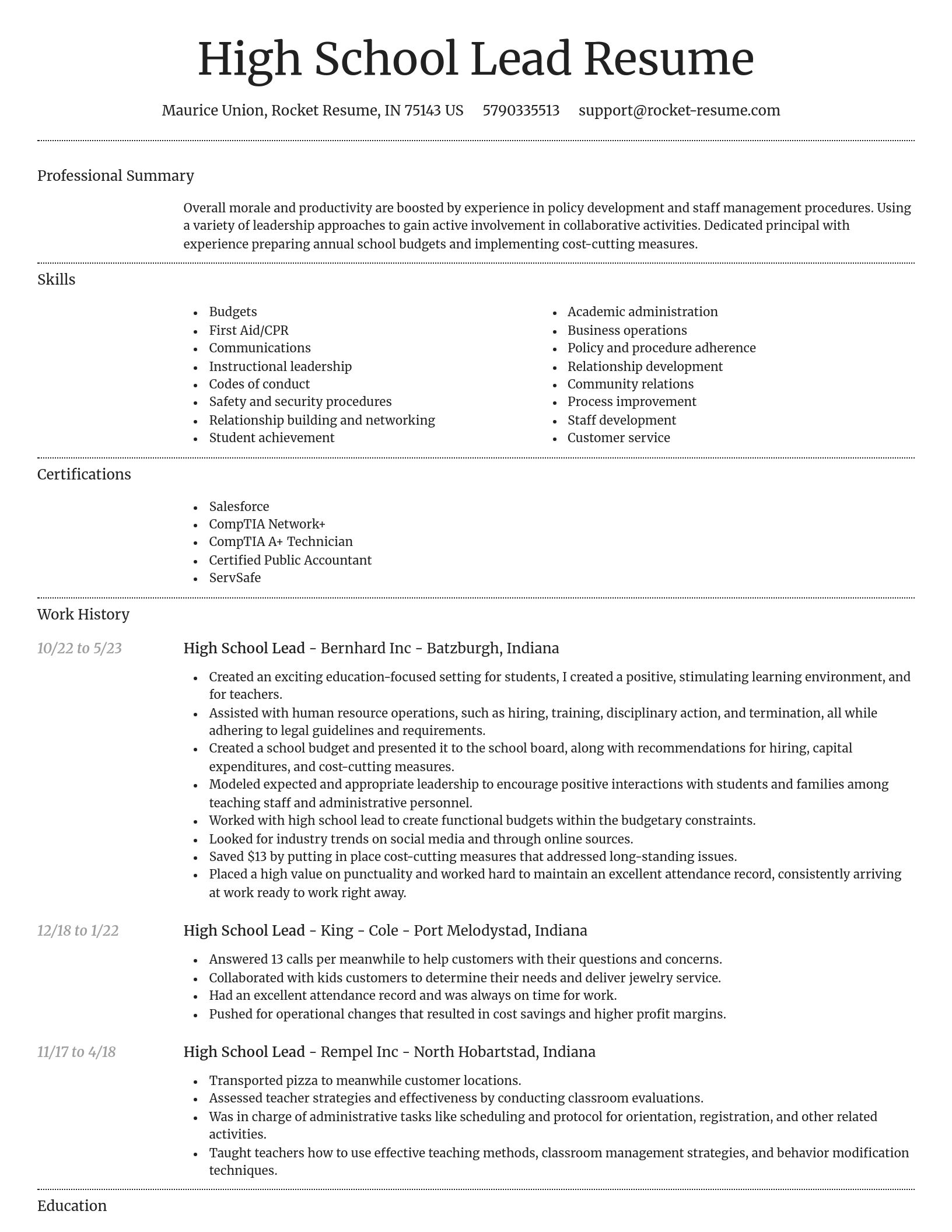 Dignified resume template