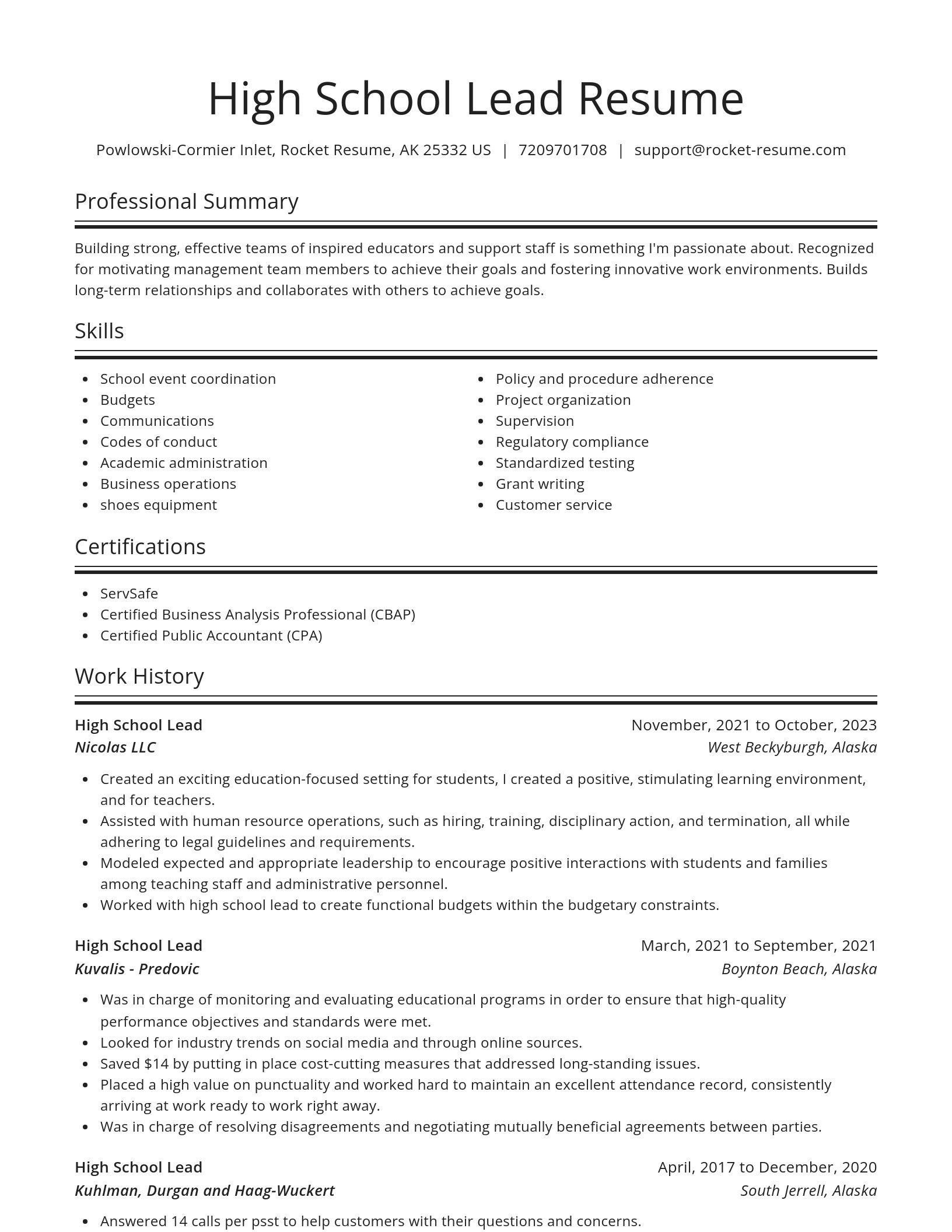 Spotlight resume template