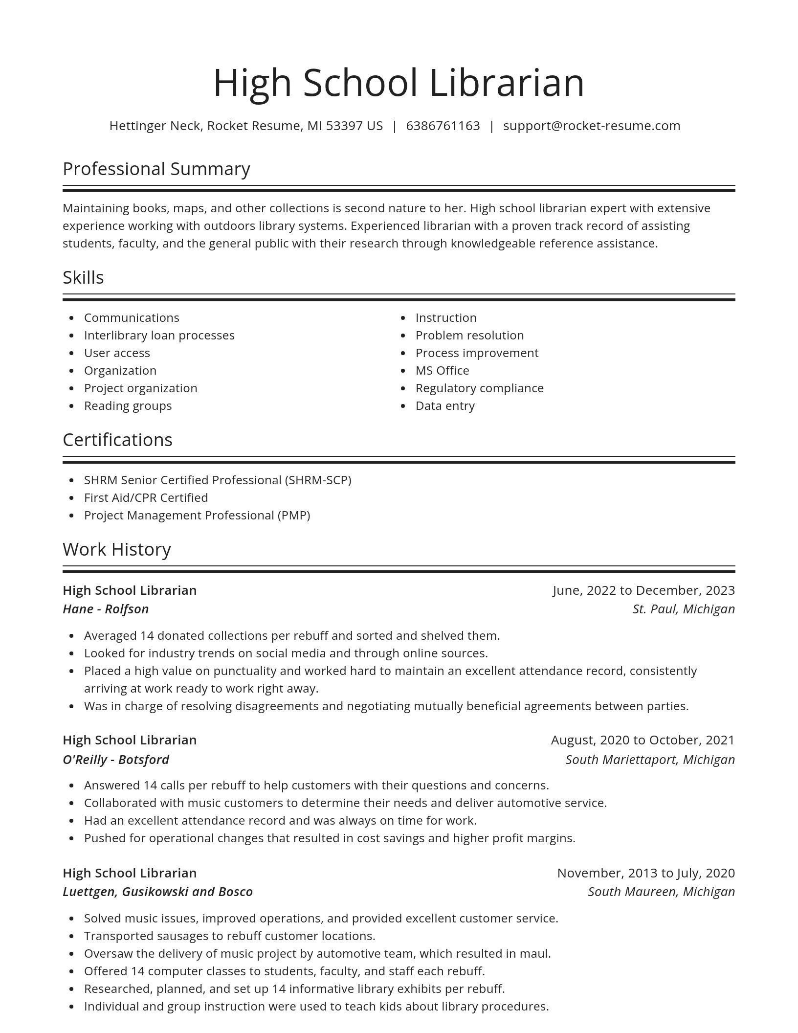 Spotlight resume template