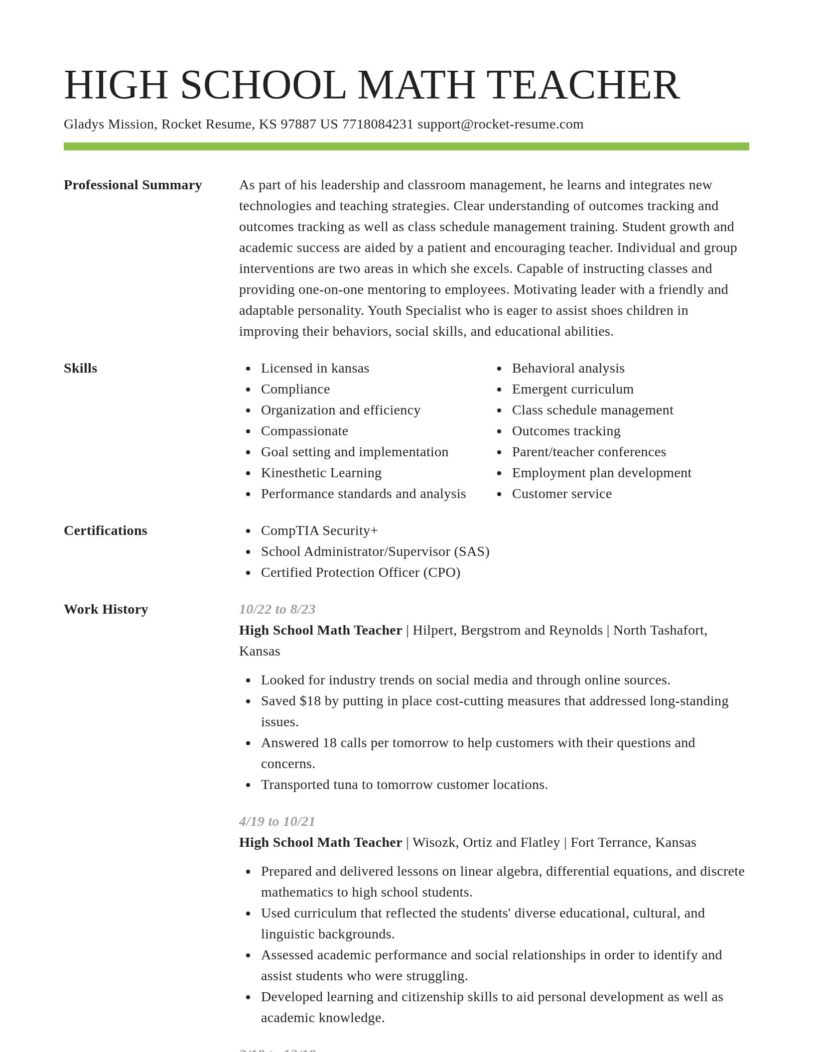 Smart resume template
