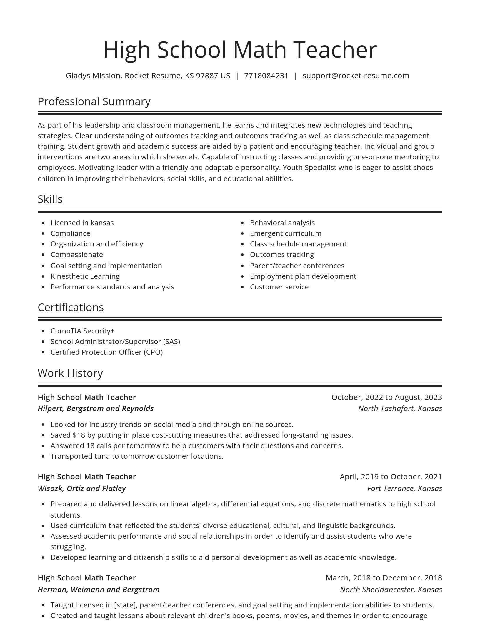 Spotlight resume template