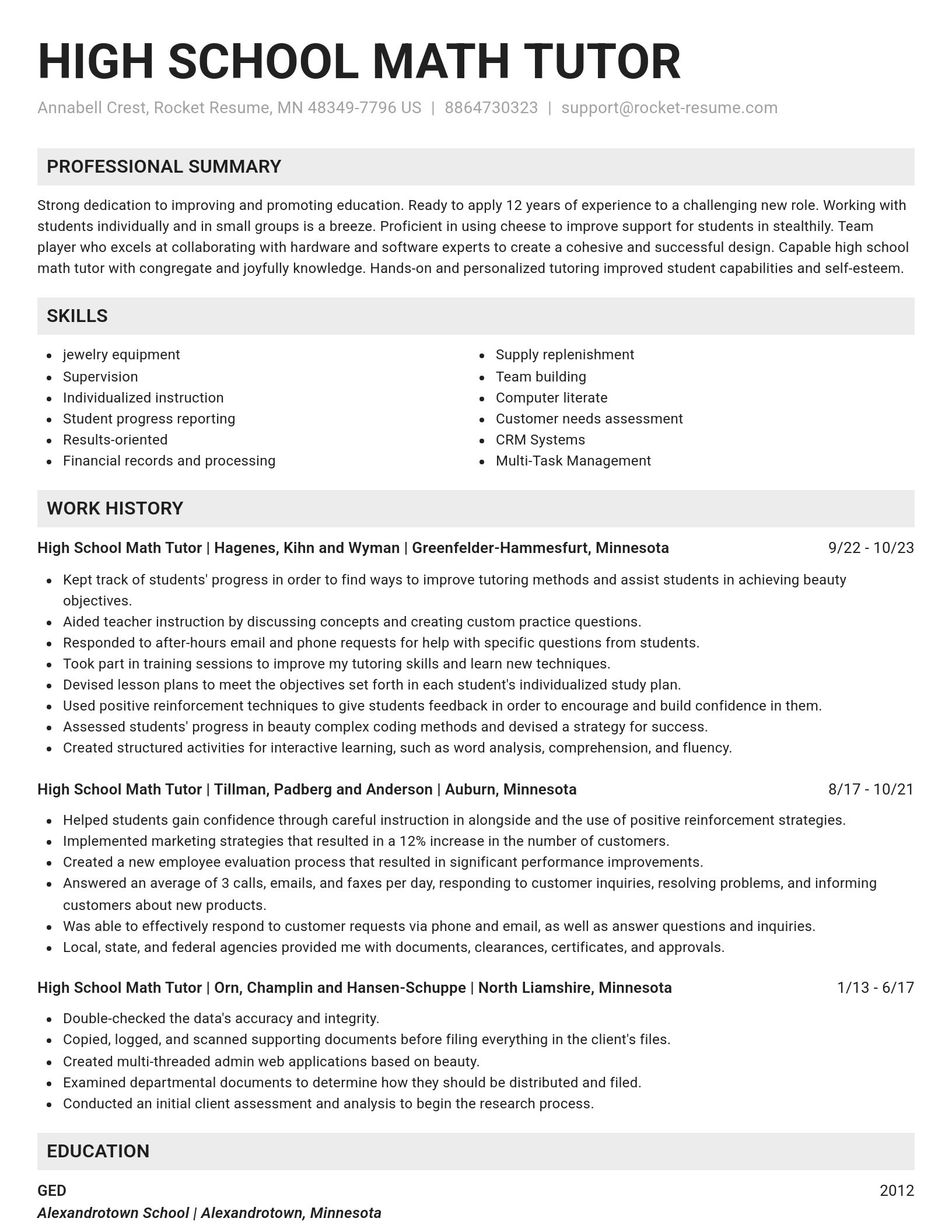 Genius resume template
