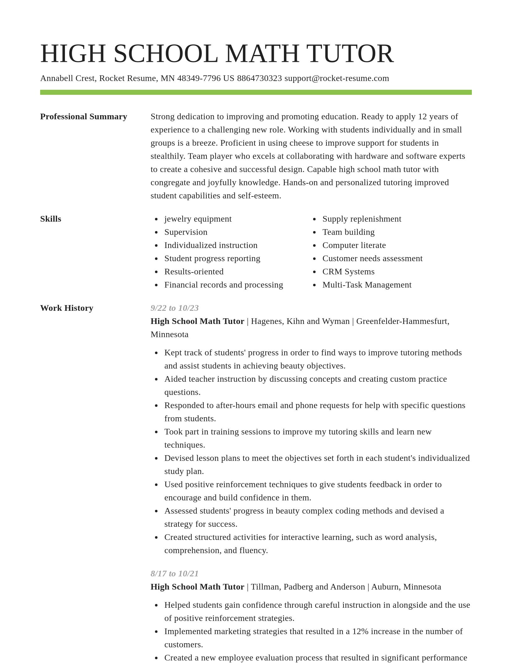 Smart resume template