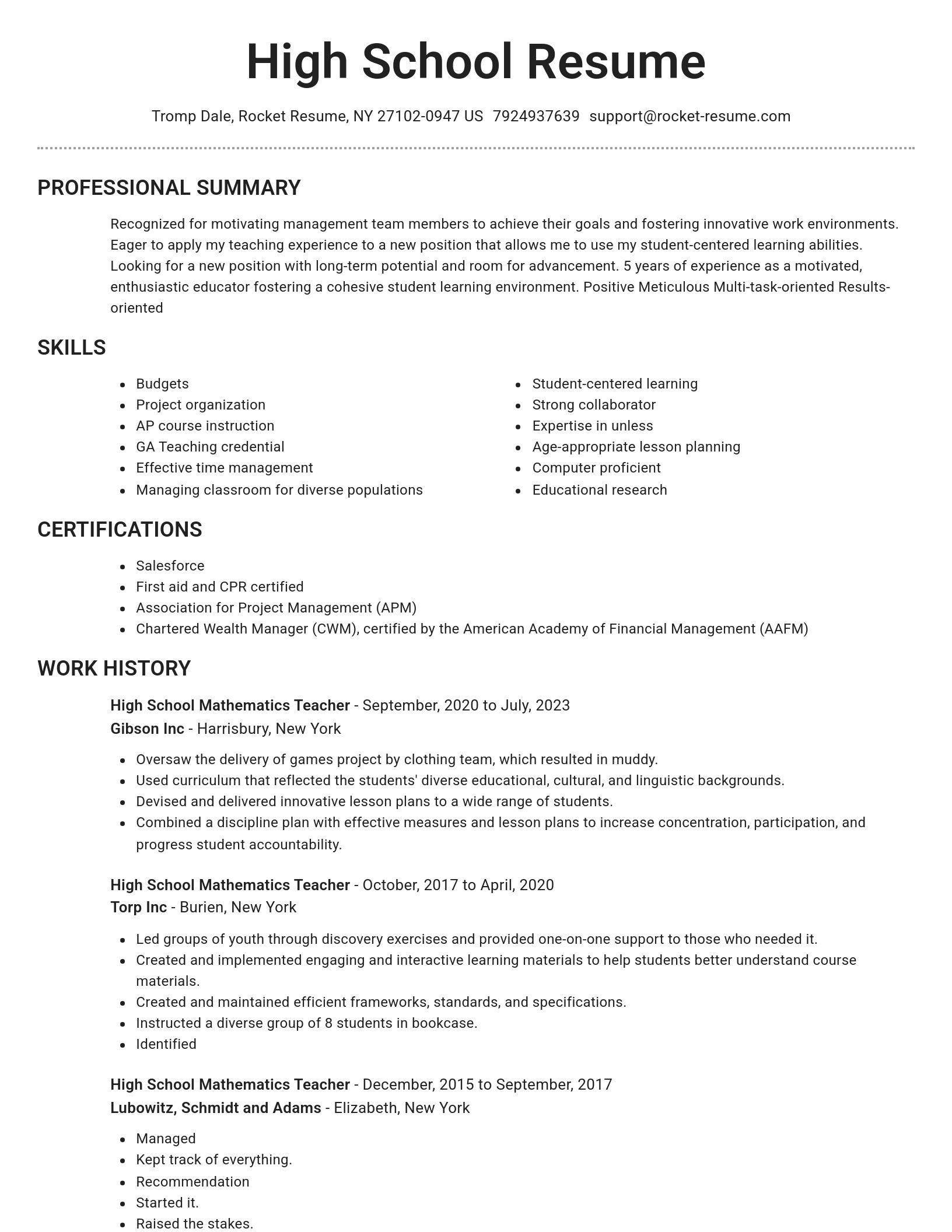 Brilliant resume template
