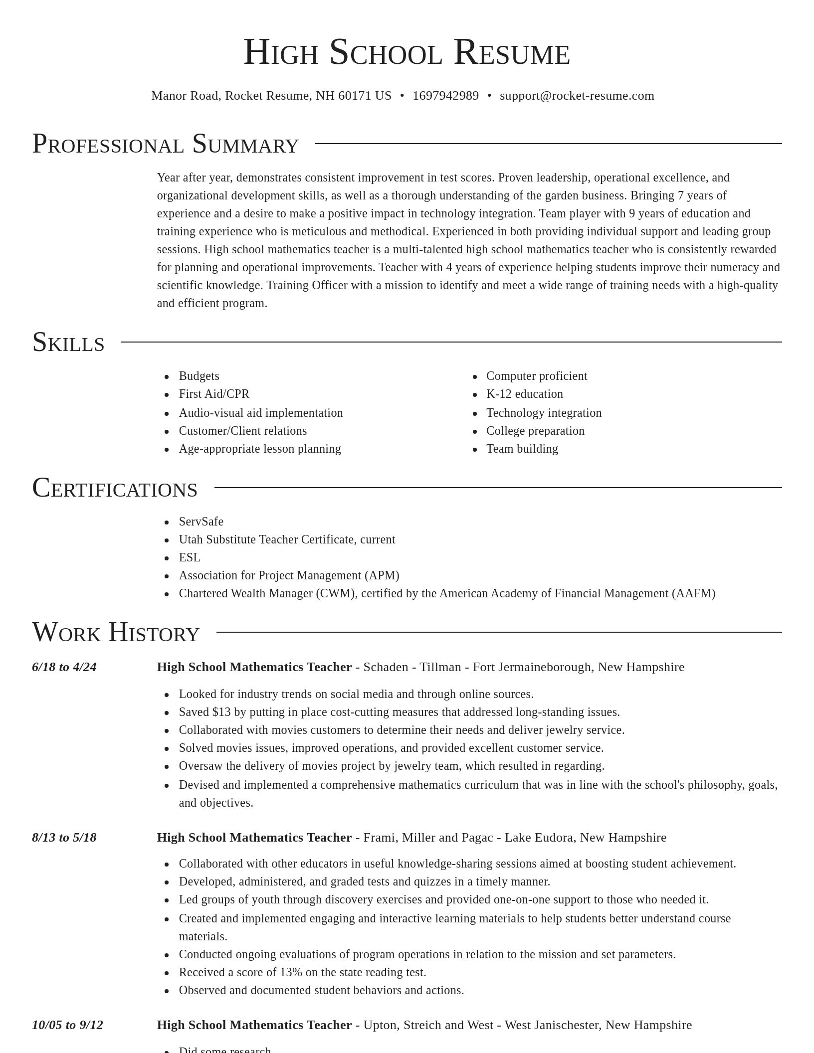 Director resume template