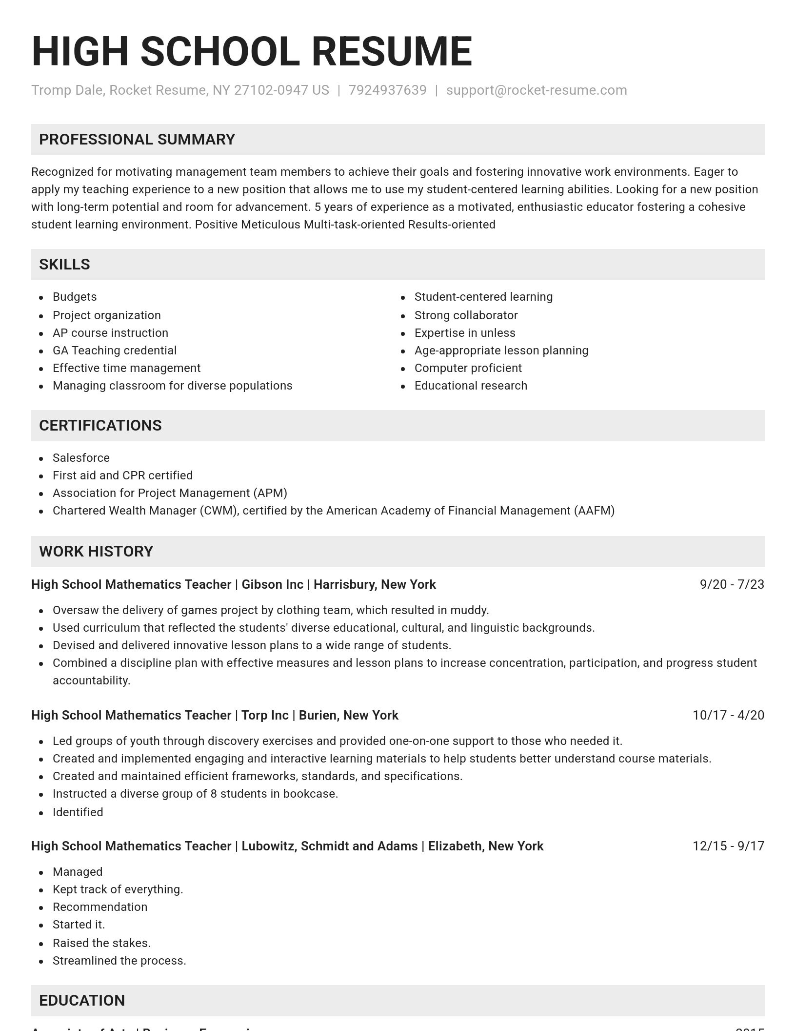 Genius resume template