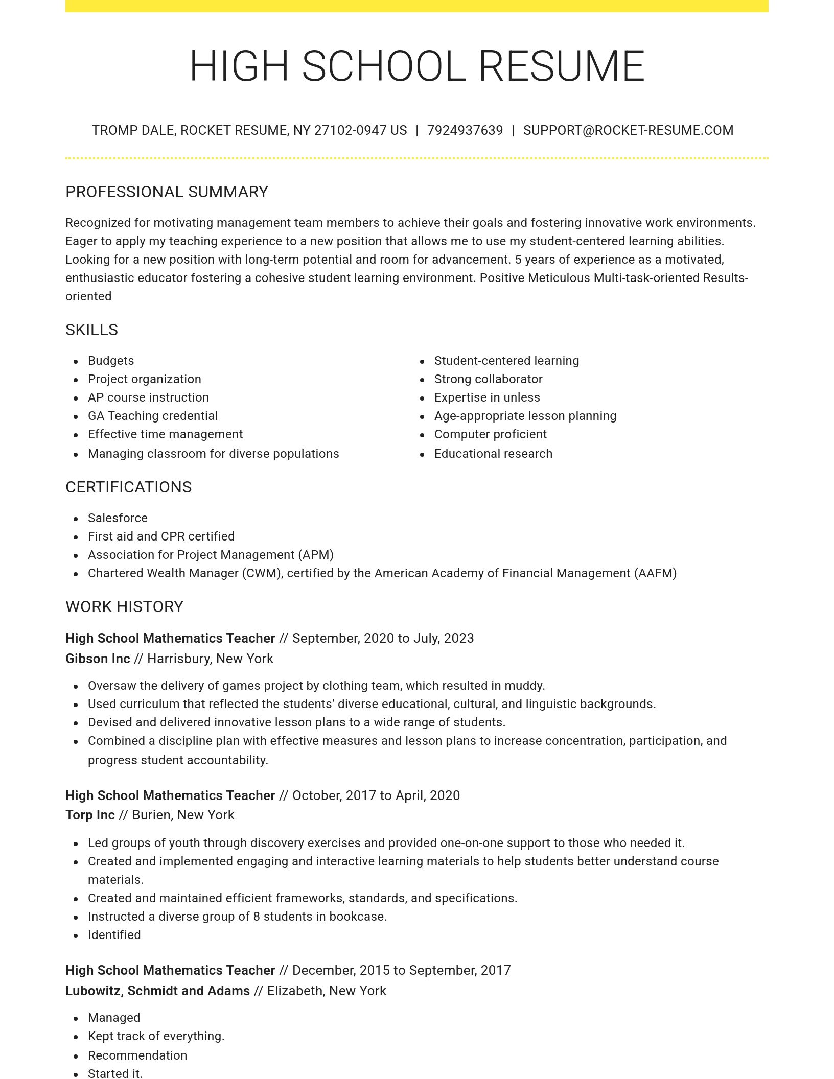 Grand resume template