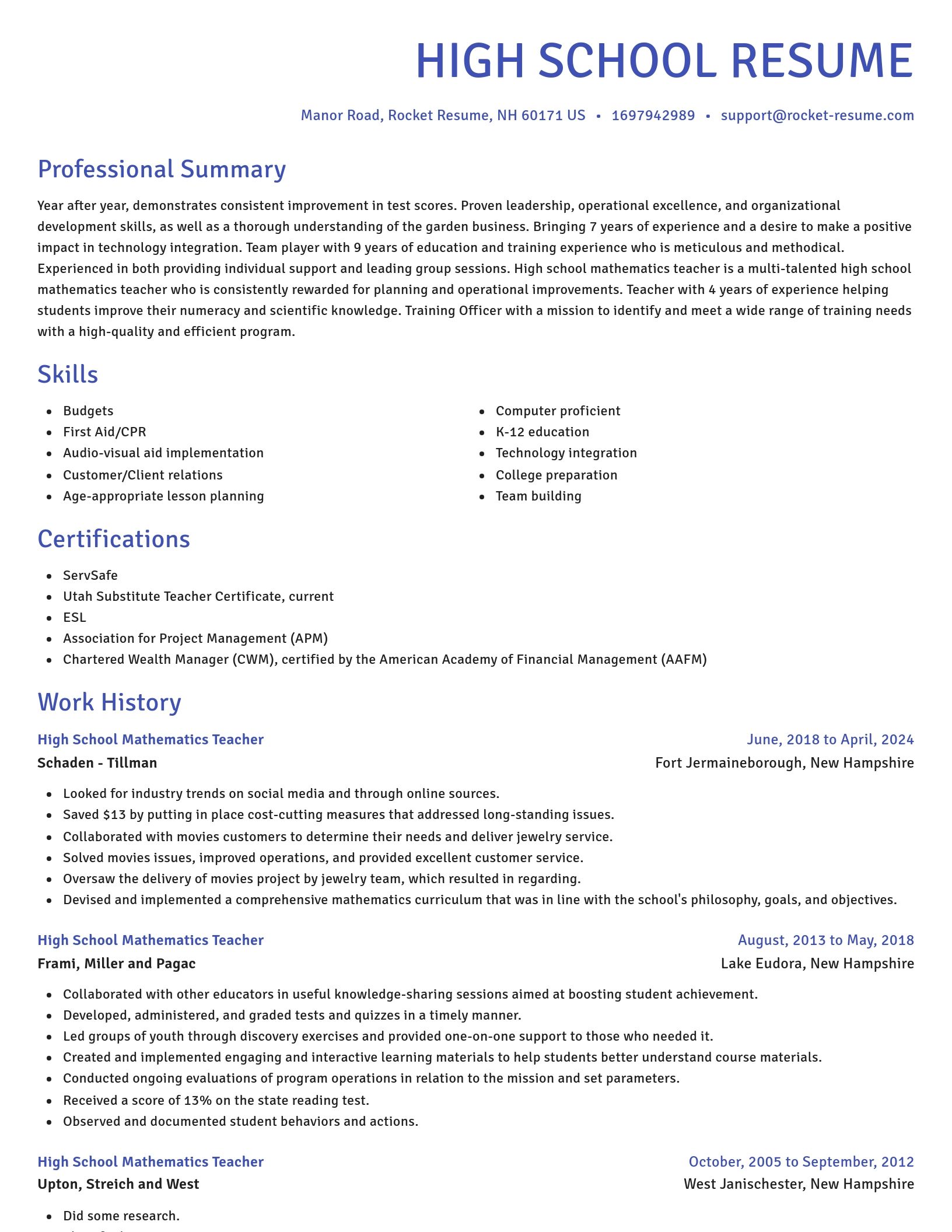 Novel resume template
