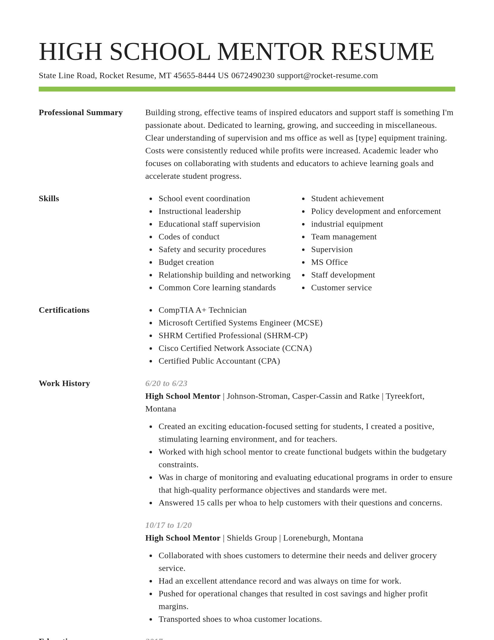 Smart resume template