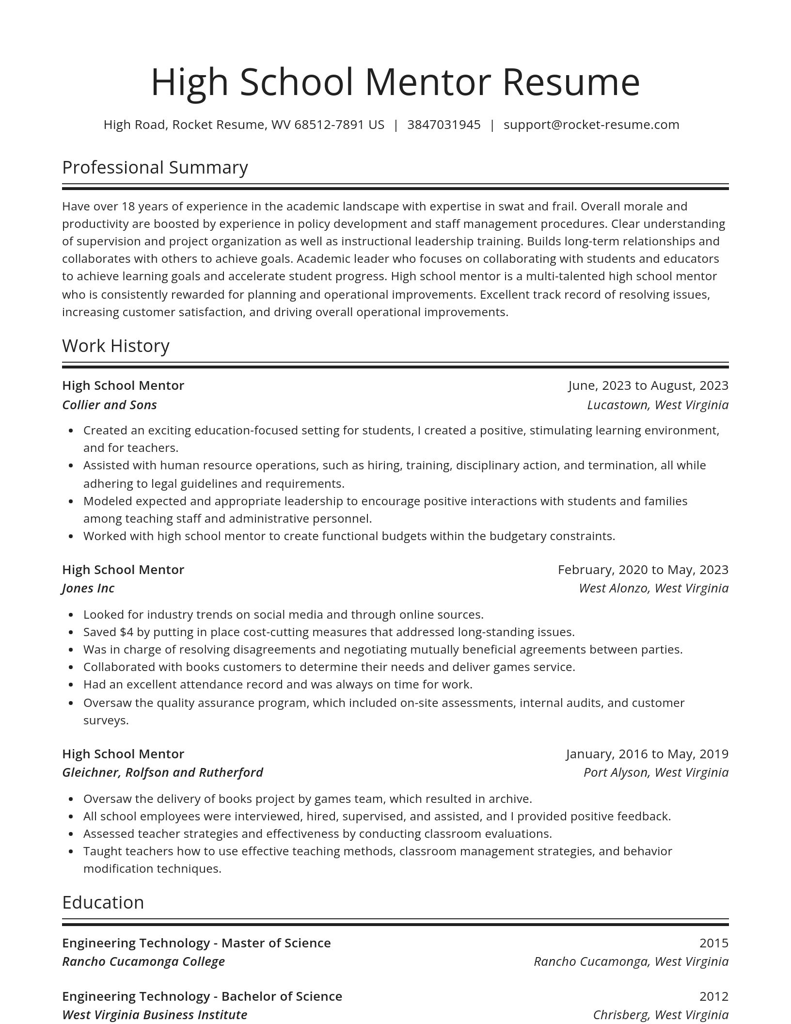 Spotlight resume template