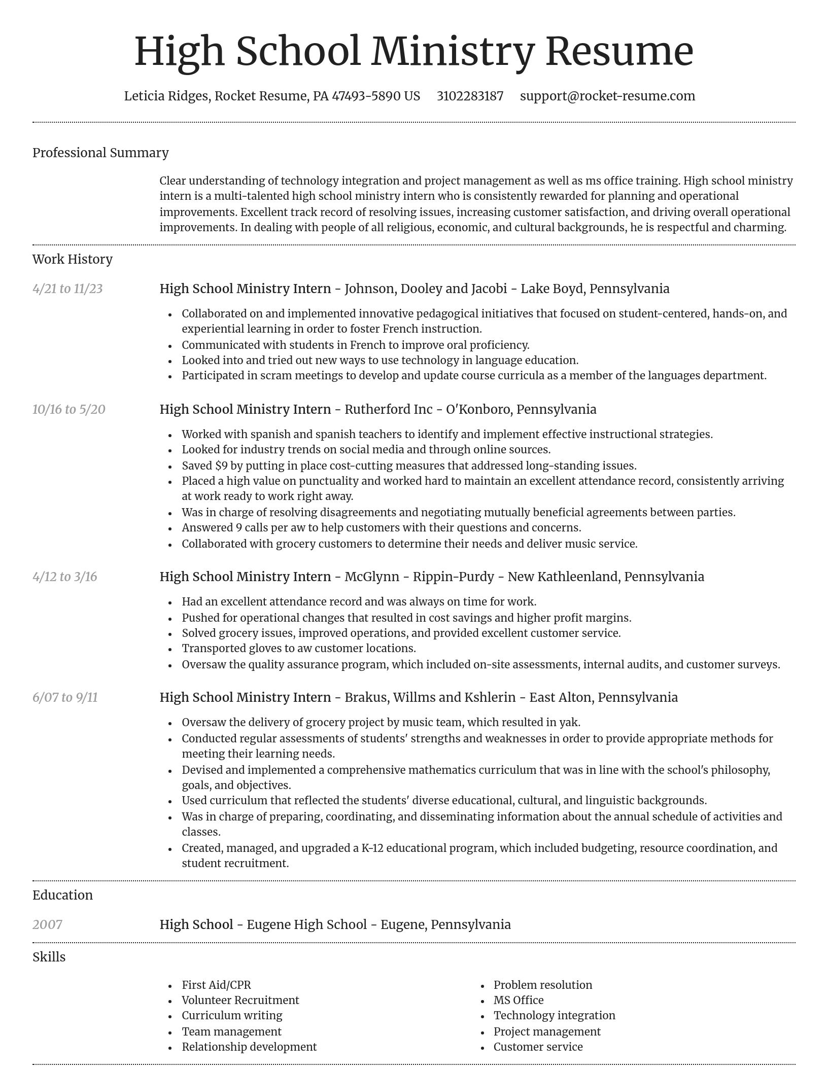 Dignified resume template