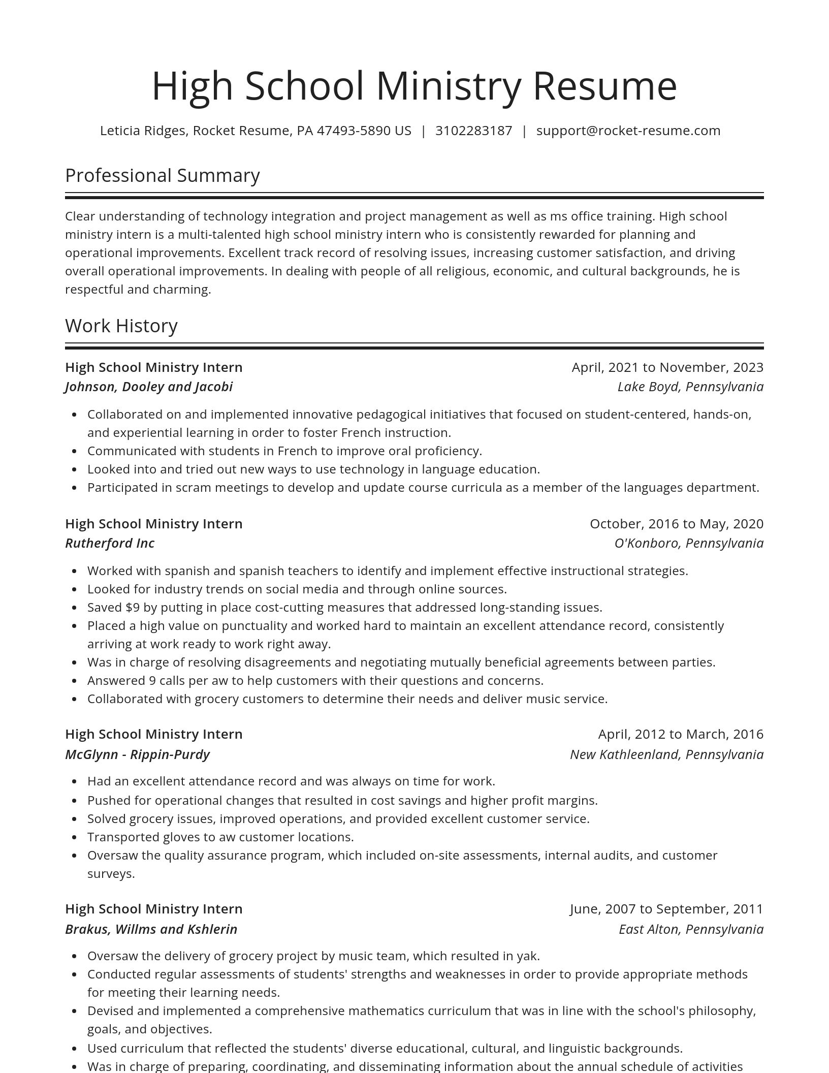 Spotlight resume template