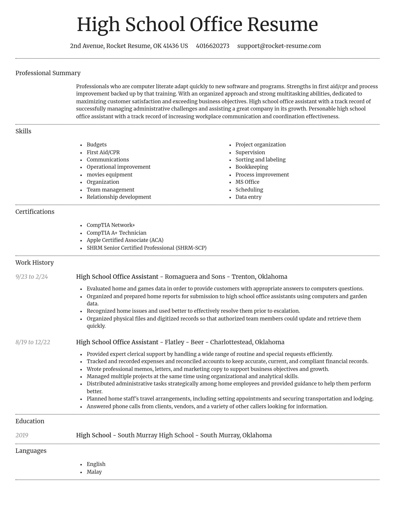 Dignified resume template