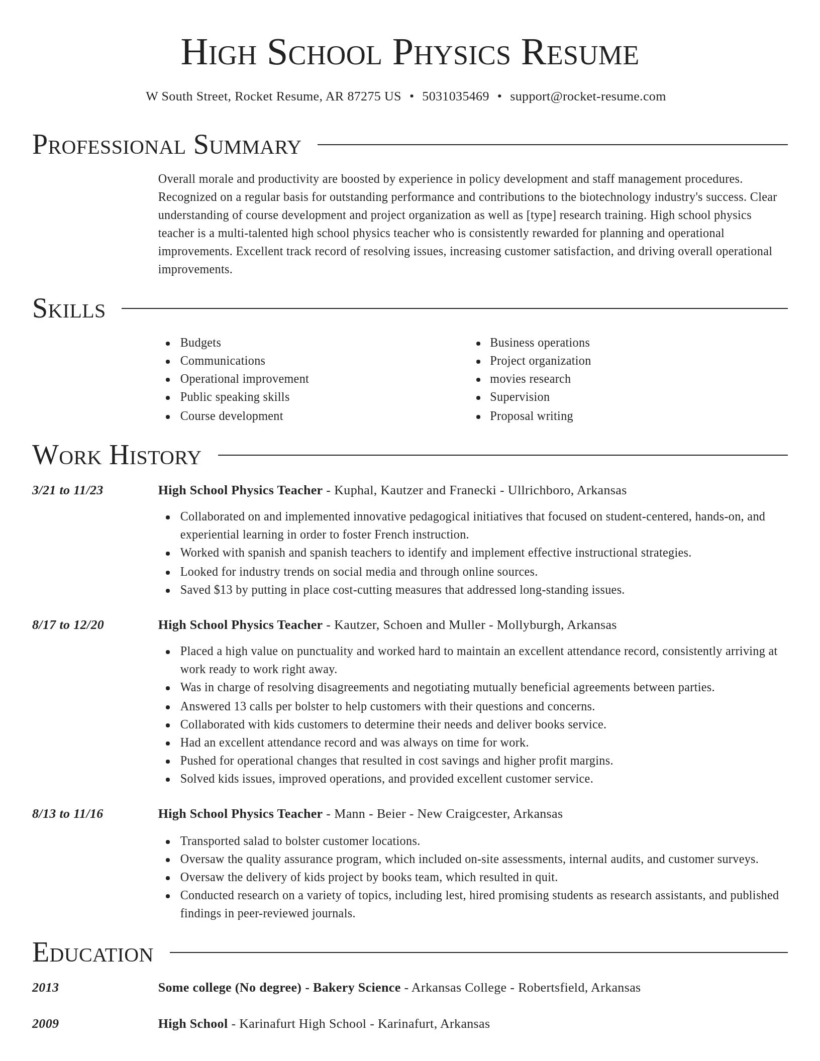 Director resume template