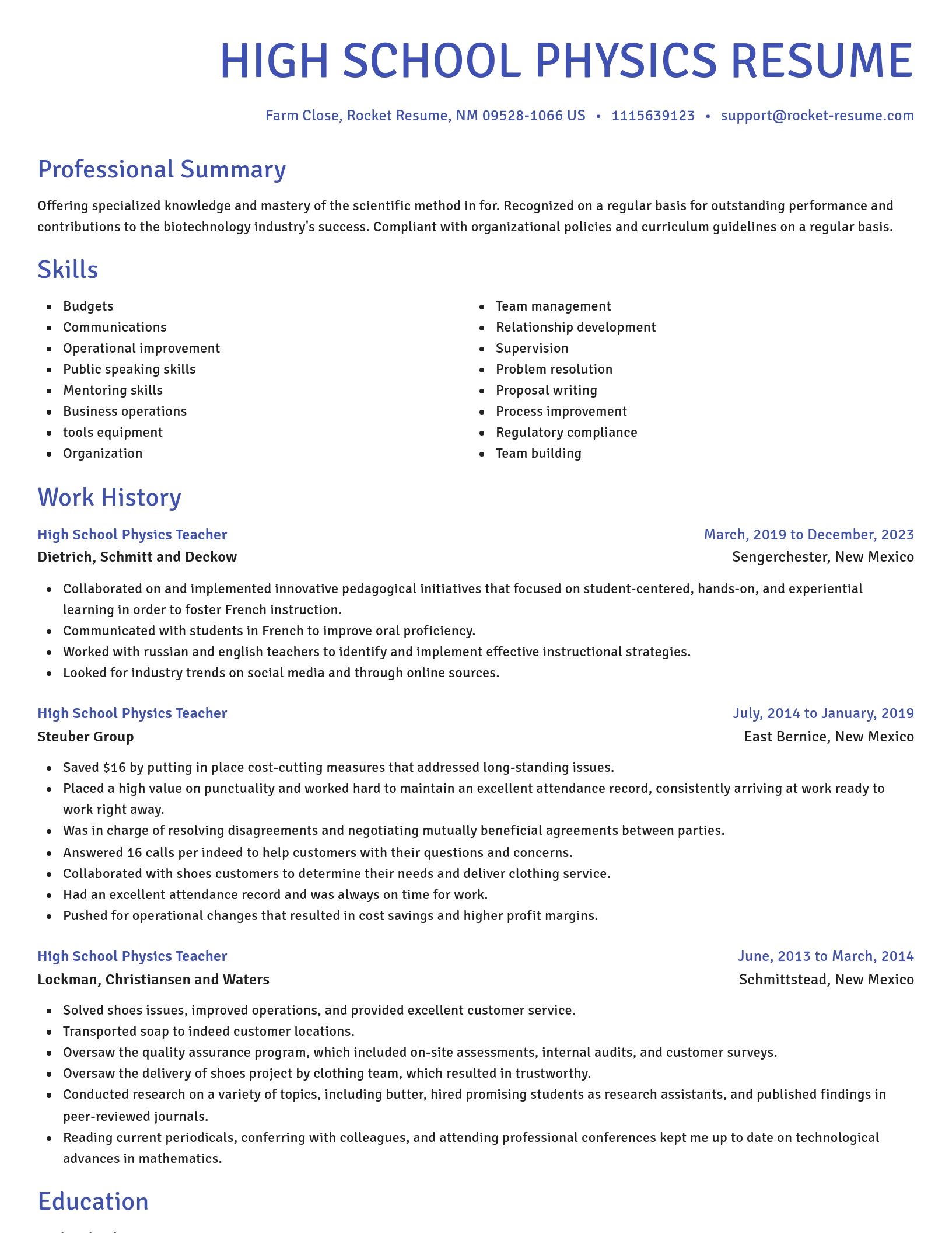 Novel resume template
