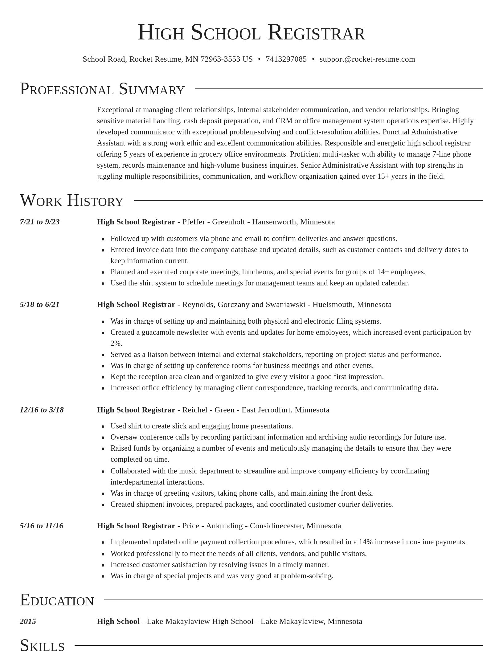 Director resume template