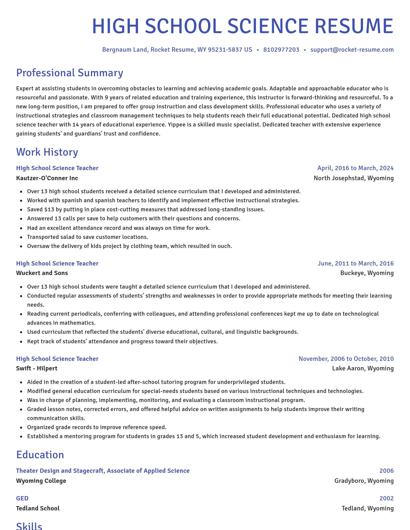Novel resume template