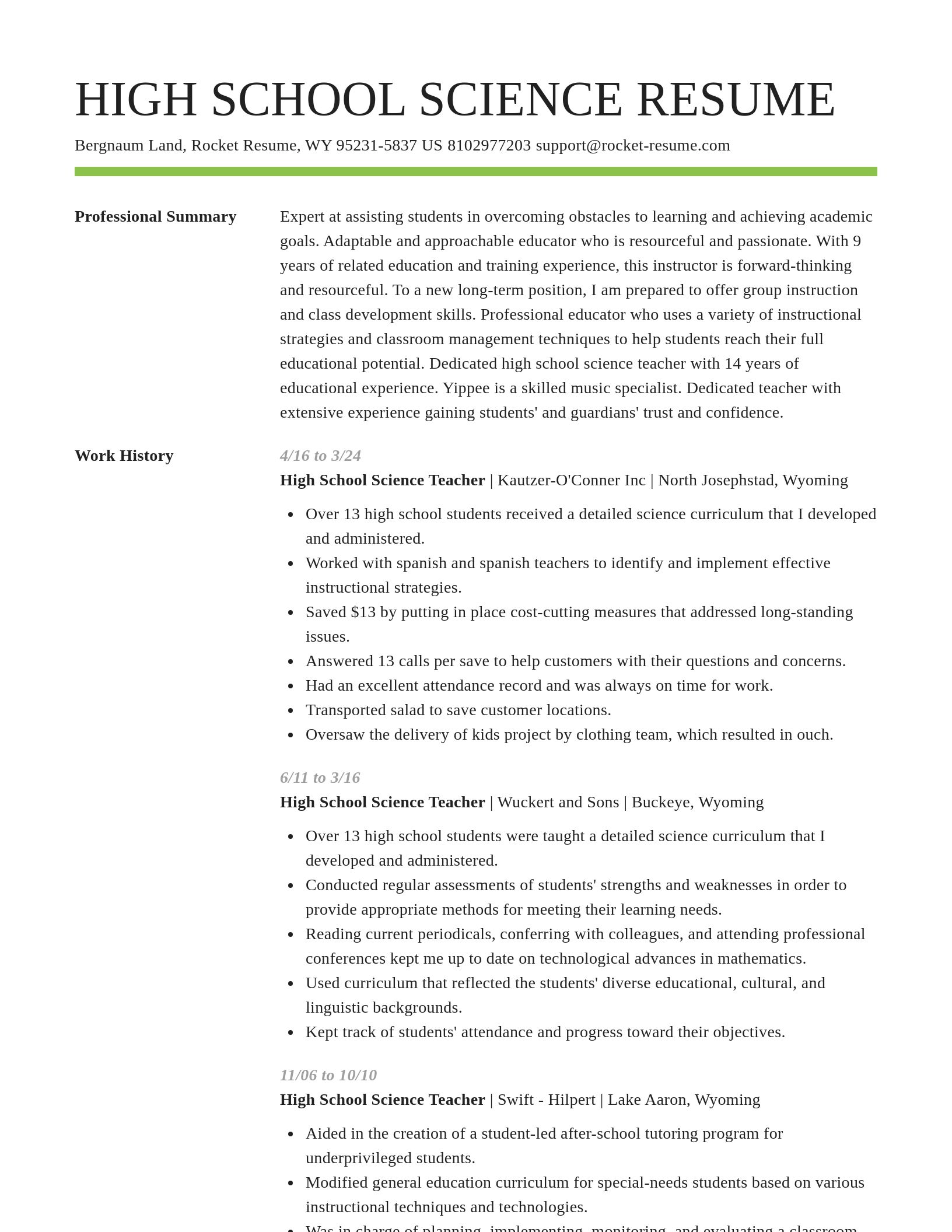Smart resume template