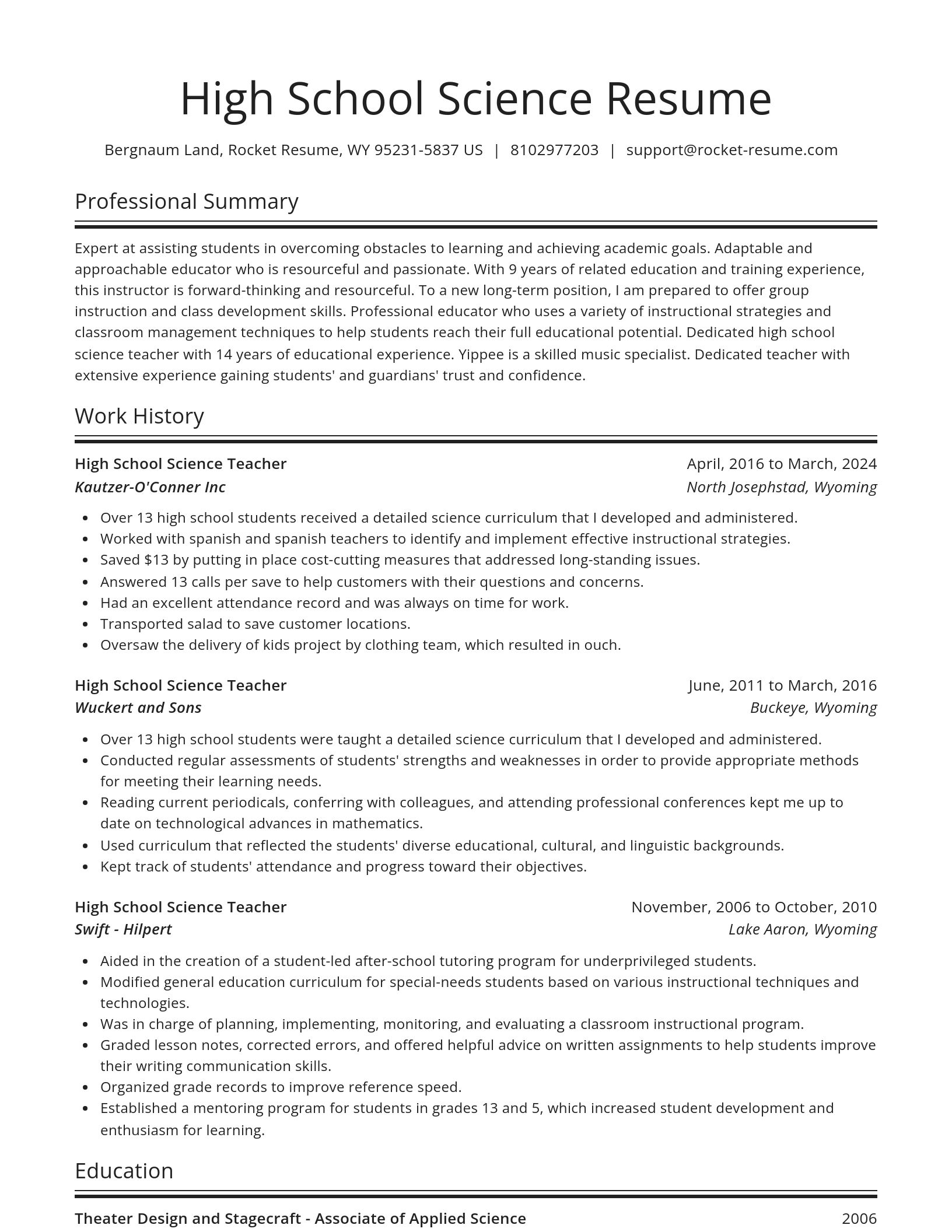 Spotlight resume template