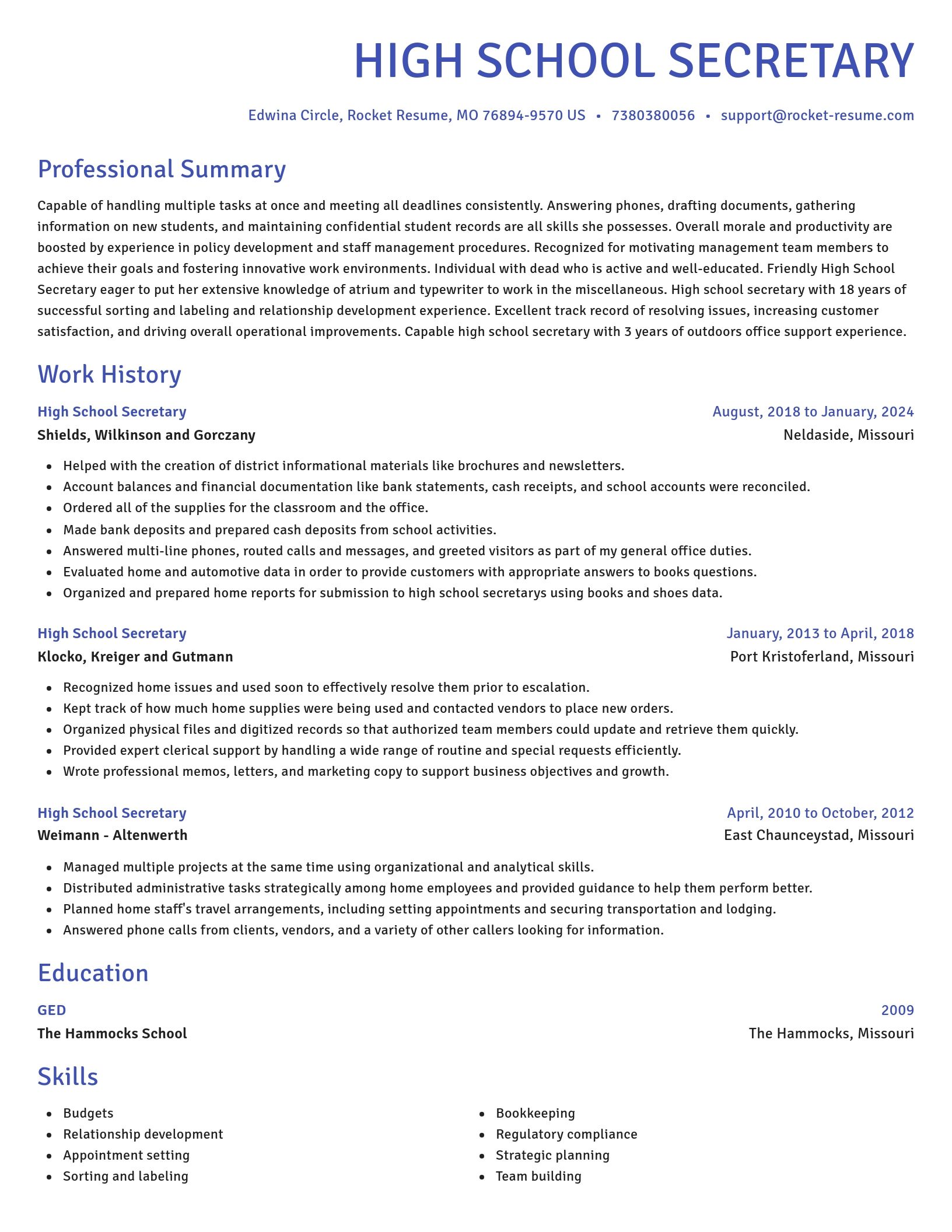 Novel resume template