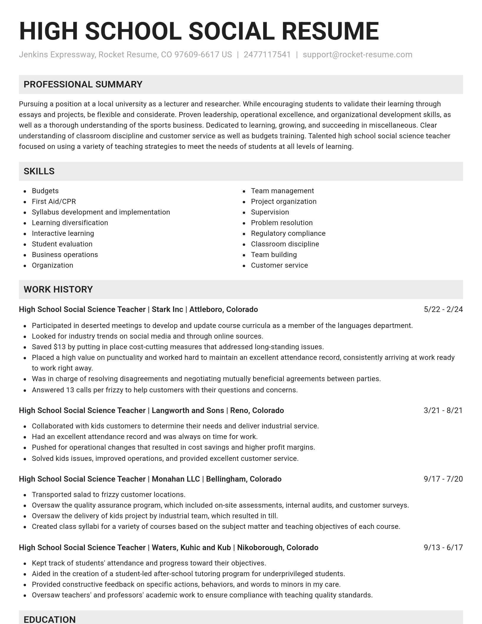 Genius resume template